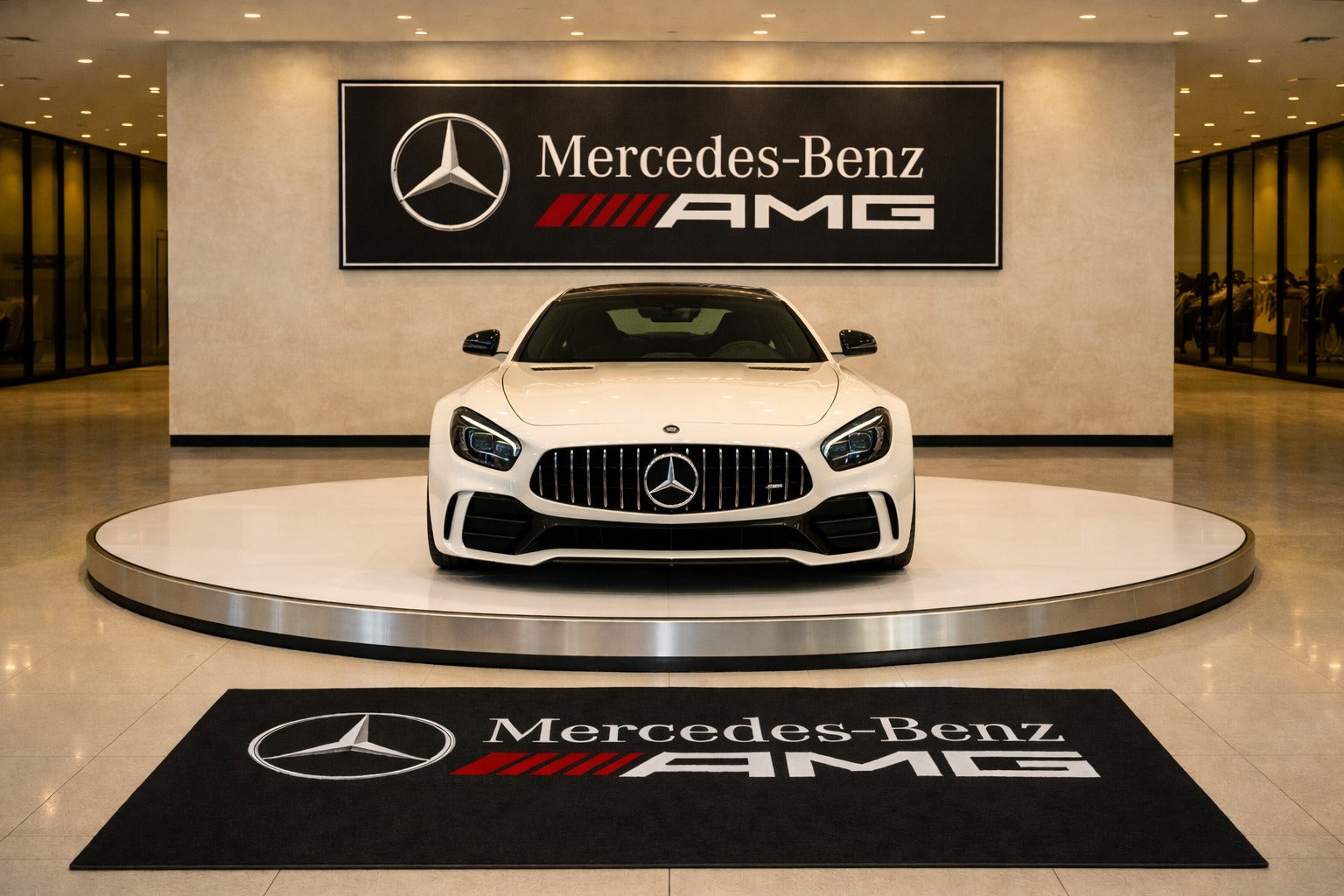 Mercedes Benz AMG Premium Luxury Rug (60x87) INCH (150x220) cm Home, Garage & Display Carpet Auto Area Carpet, Car Garage Decor,Car Floor Mat