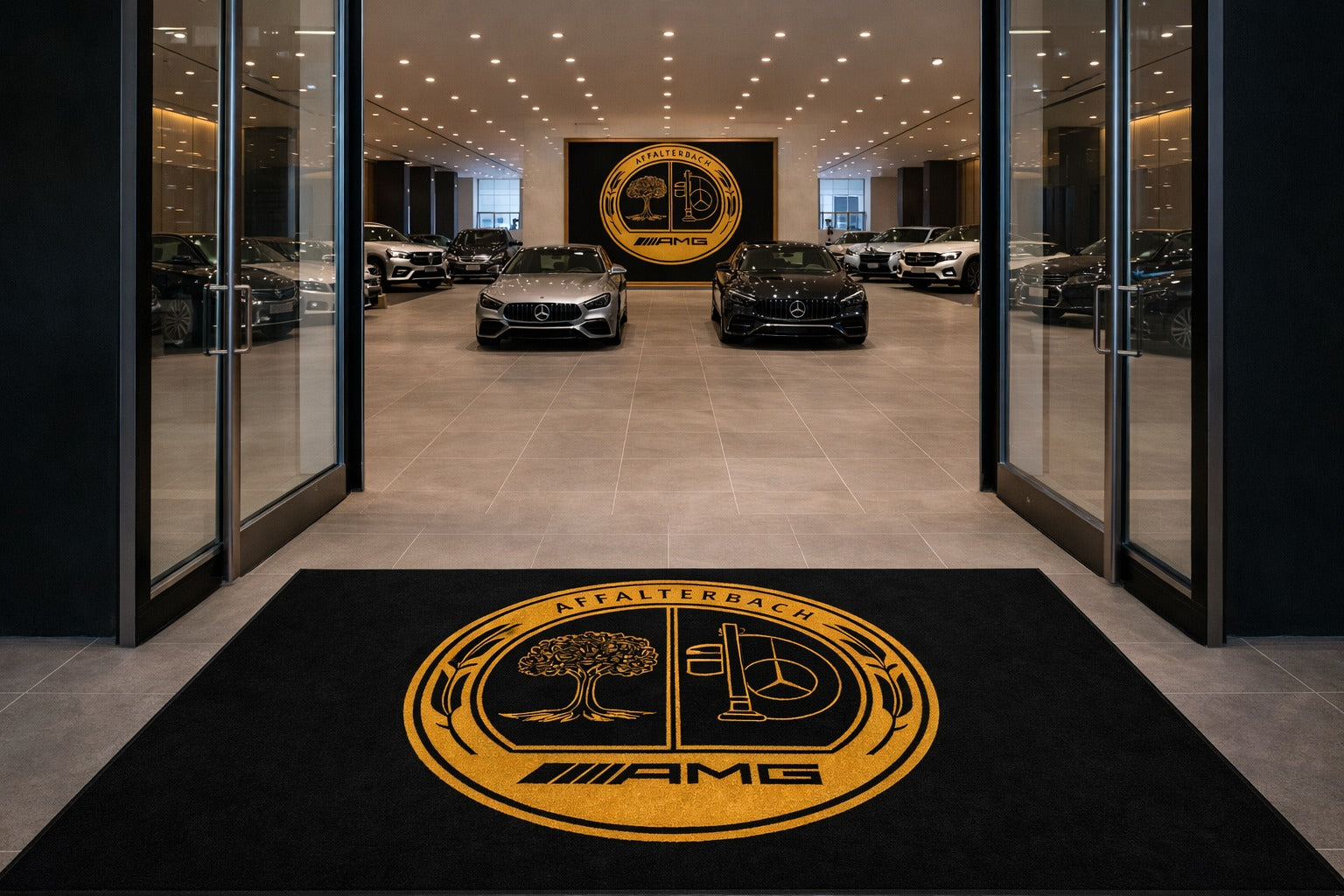 Mercedes Benz Affelterbach Premium Luxury Rug (60x87) INCH (150x220) cm Home, Garage & Display Carpet Auto Area Carpet, Car Garage Decor,Car Floor Mat
