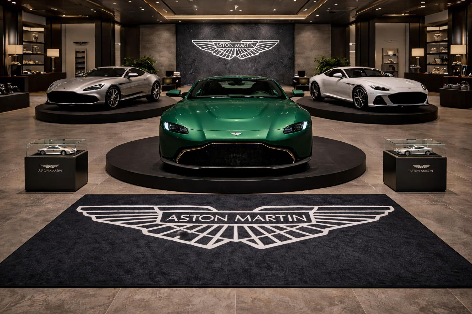 Aston Martin Premium Luxury Rug (60x87) INCH (150x220) cm Home, Garage & Display Carpet Auto Area Carpet, Car Garage Decor,Car Floor Mat