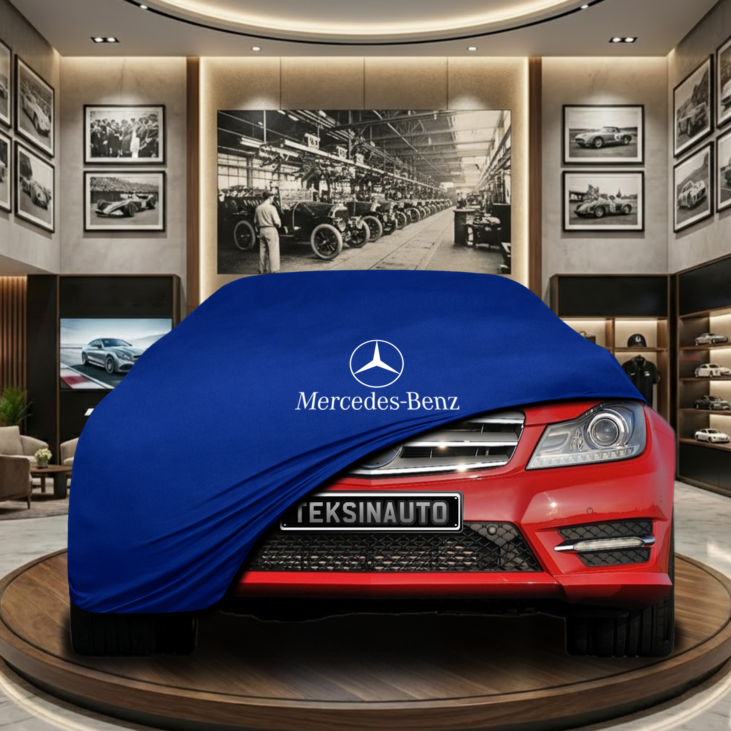 Mercedes Benz W204 Indoor Car Cover Custom Fit, Black, Gray, Blue, Red Color