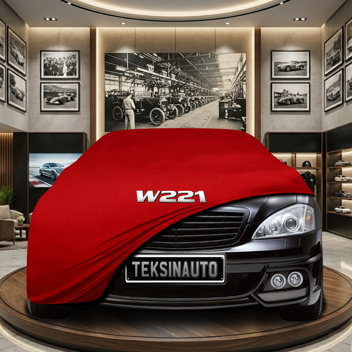 Mercedes Benz S W221 Indoor Car Cover Custom Fit, Black, Gray, Blue, Red Color