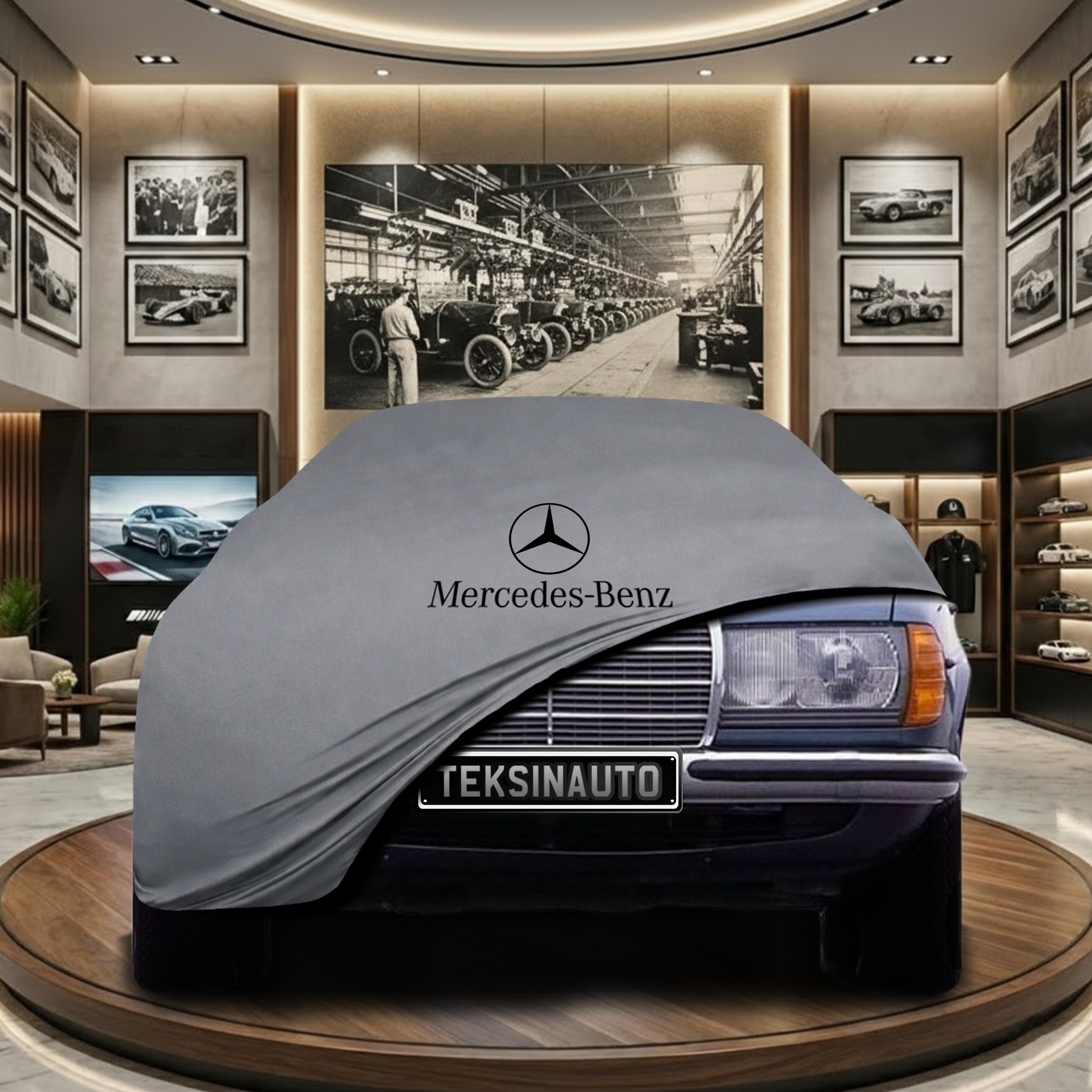 Mercedes Benz W123 Indoor Car Cover Custom Fit, Black, Gray, Blue, Red Color