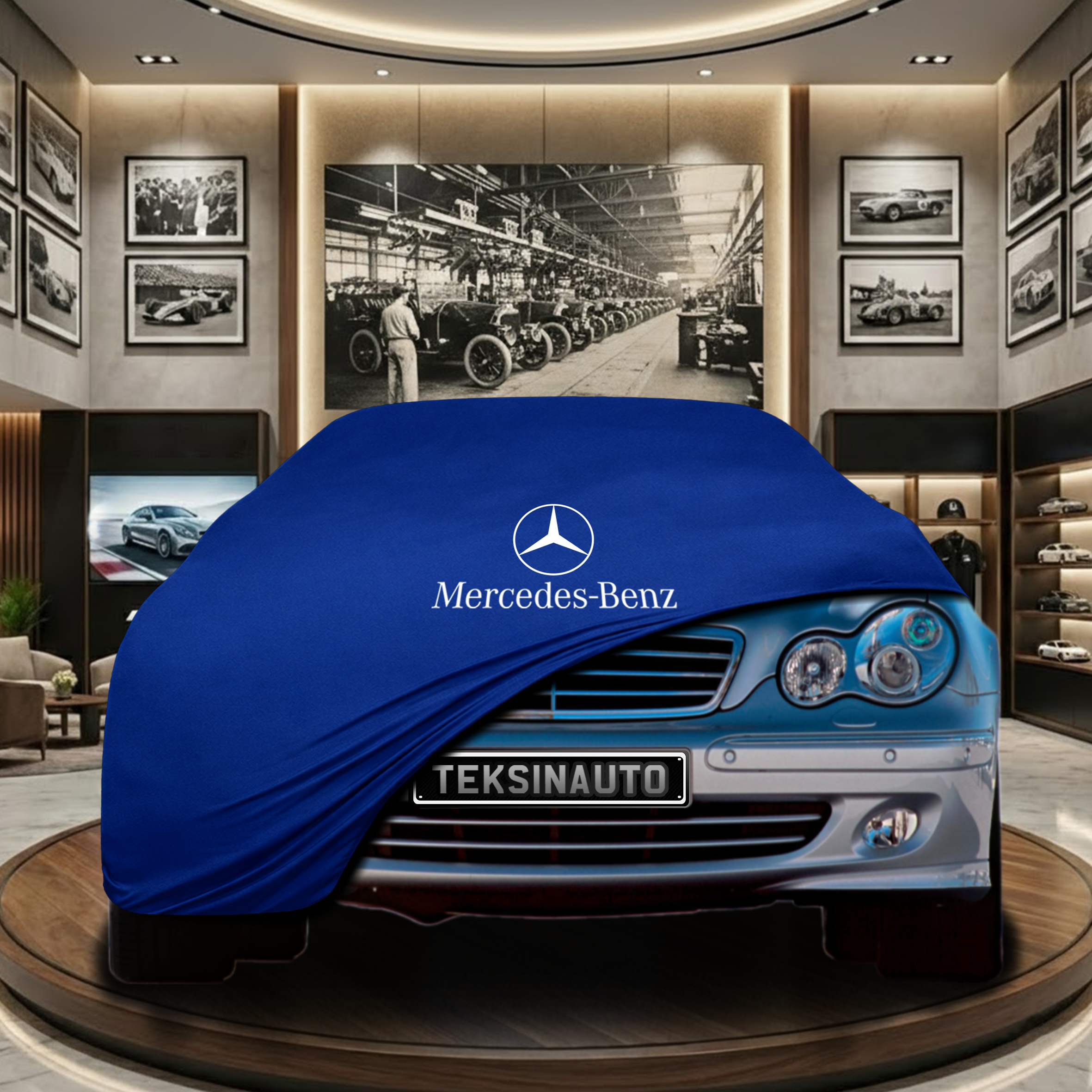 Mercedes Benz C W203 Indoor Car Cover Custom Fit, Black, Gray, Blue, Red Color