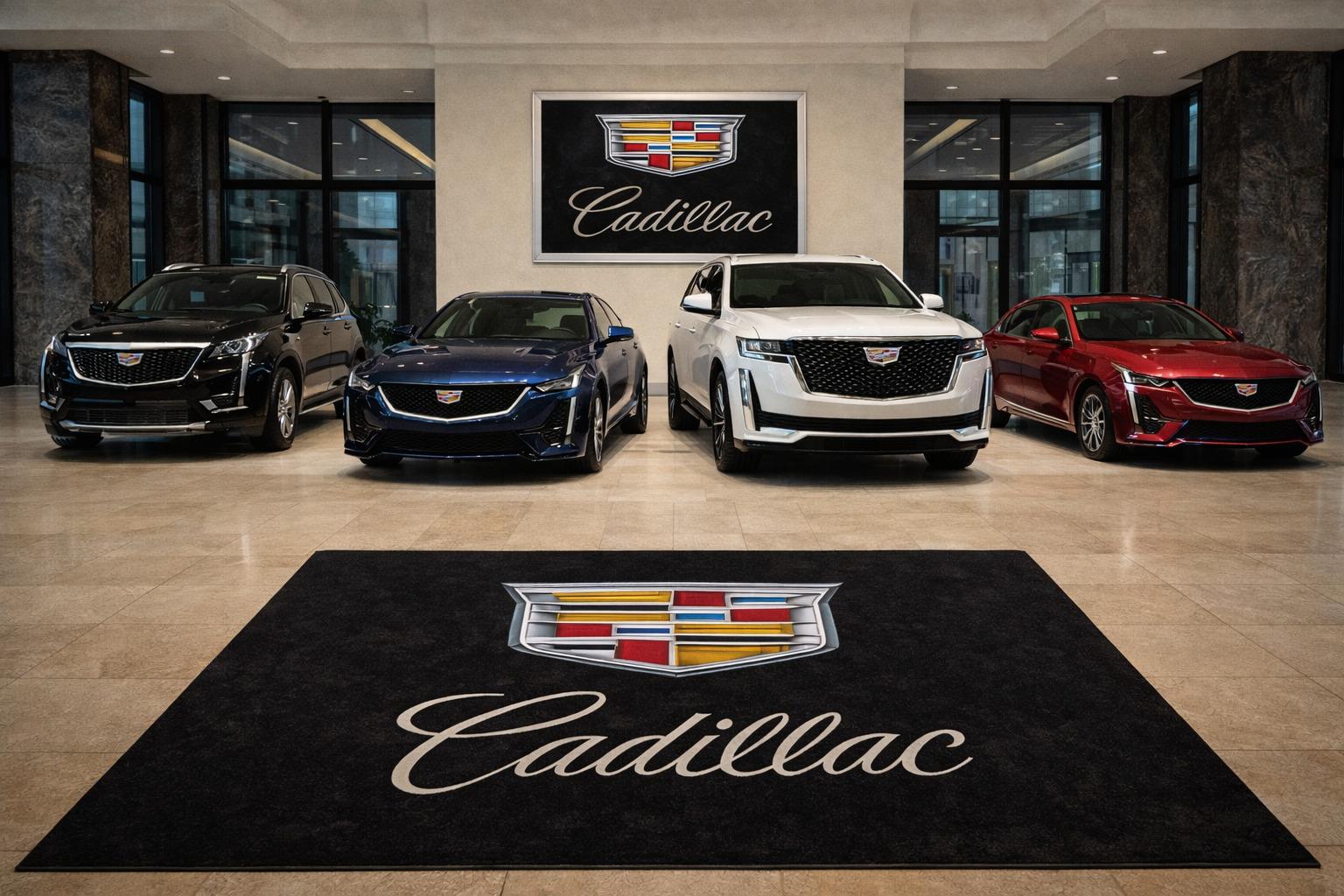 Cadillac Premium Luxury Rug (60x87) INCH (150x220) cm Home, Garage & Display Carpet Auto Area Carpet, Car Garage Decor,Car Floor Mat