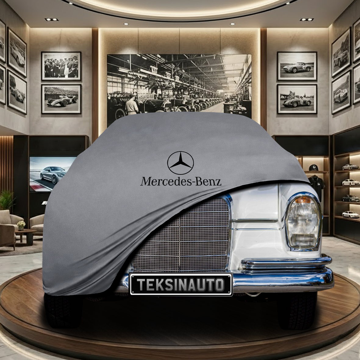 MERCEDES S W112 1959-1971 Indoor Car Cover Custom Fit, Black, Gray, Blue, Red Color