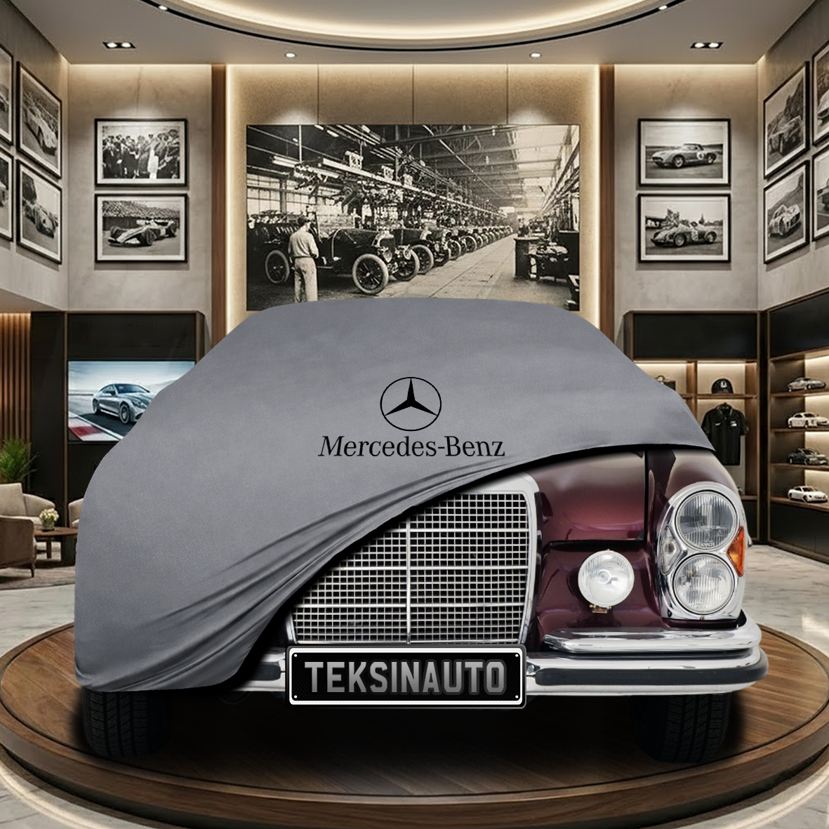 MERCEDES S W109 1965-1972 Indoor Car Cover Custom Fit, Black, Gray, Blue, Red Color