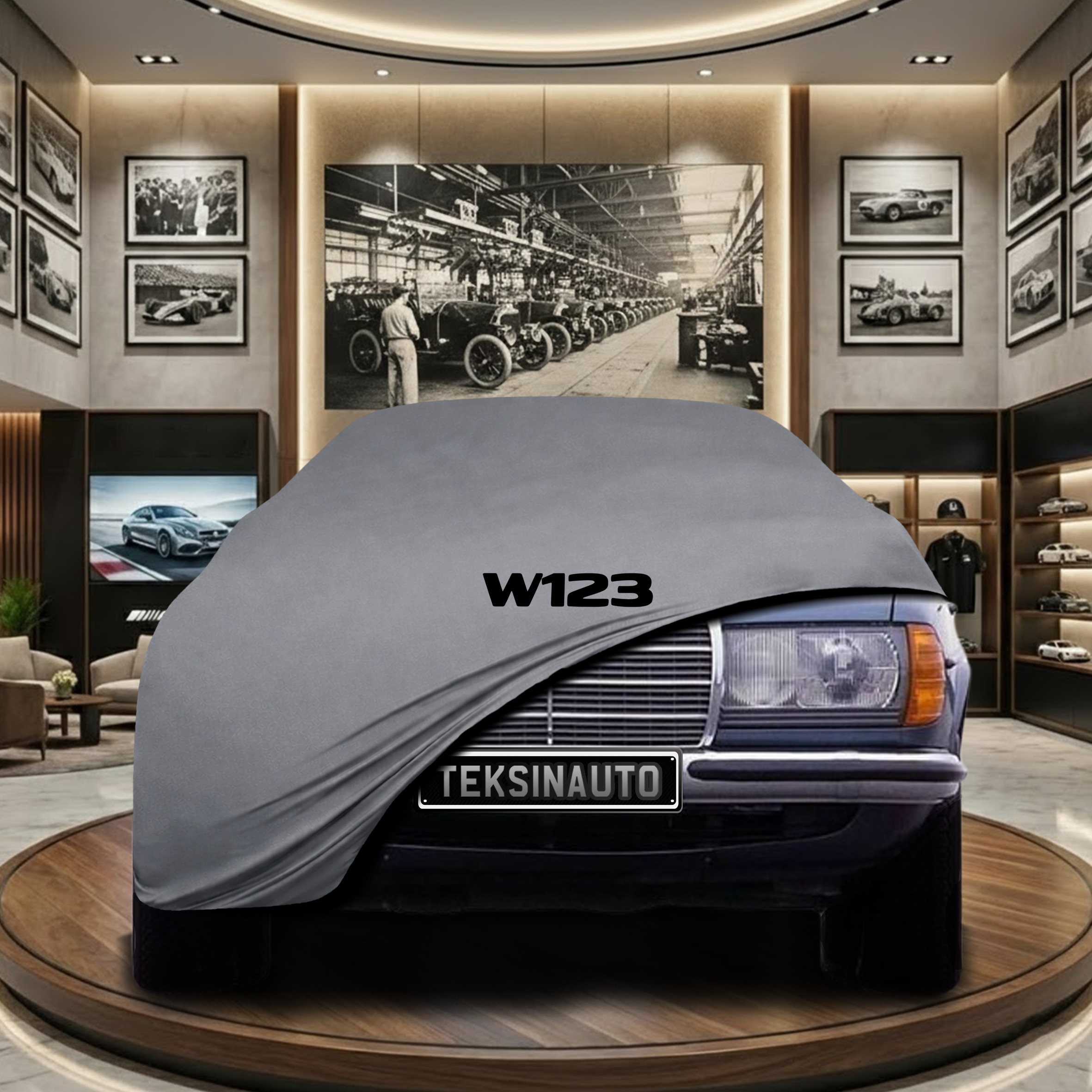 Mercedes Benz W123 Indoor Car Cover Custom Fit, Black, Gray, Blue, Red Color