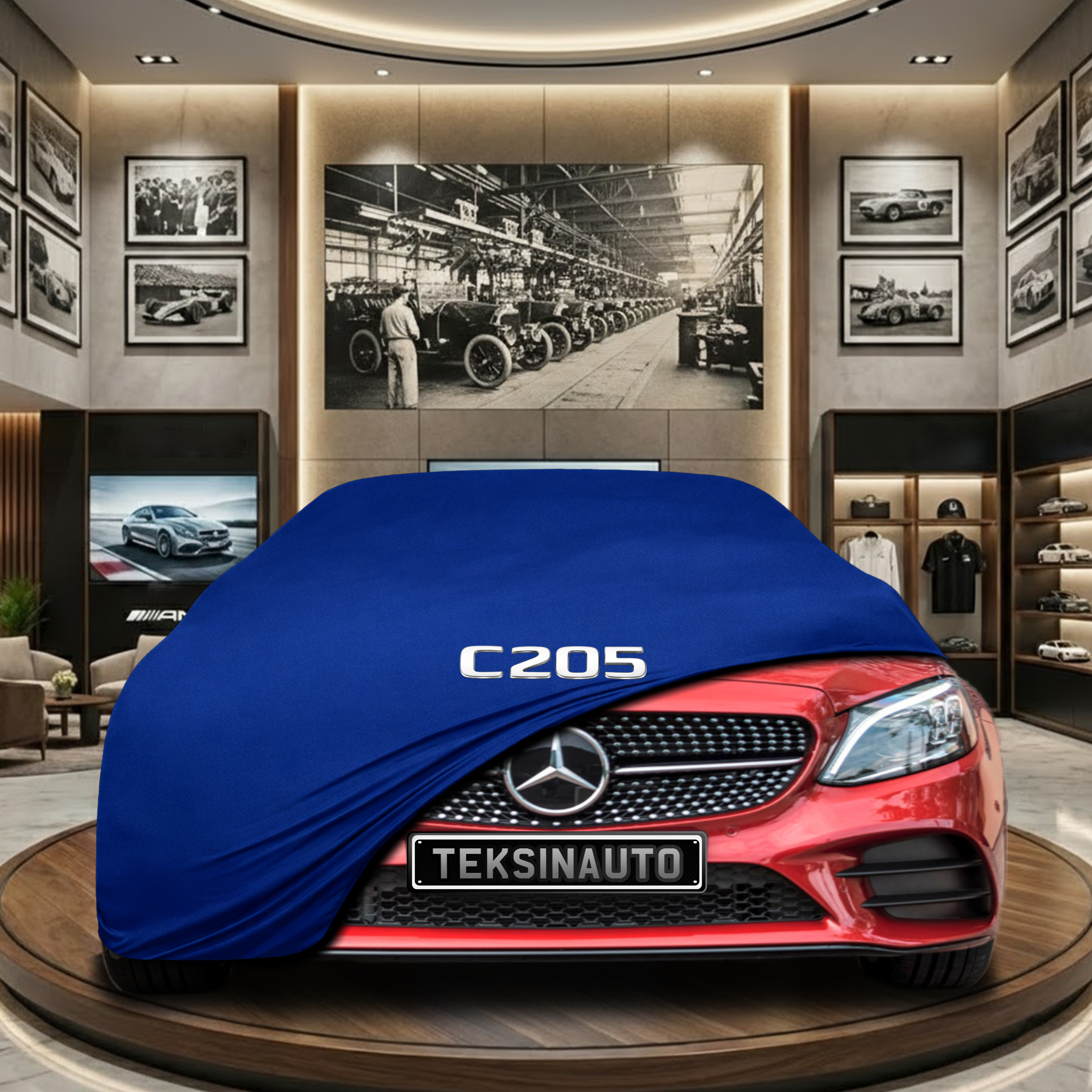 MERCEDES C C205 COUPE 2014-2021 Car Cover Custom Fit, Black, Gray, Blue, Red Color
