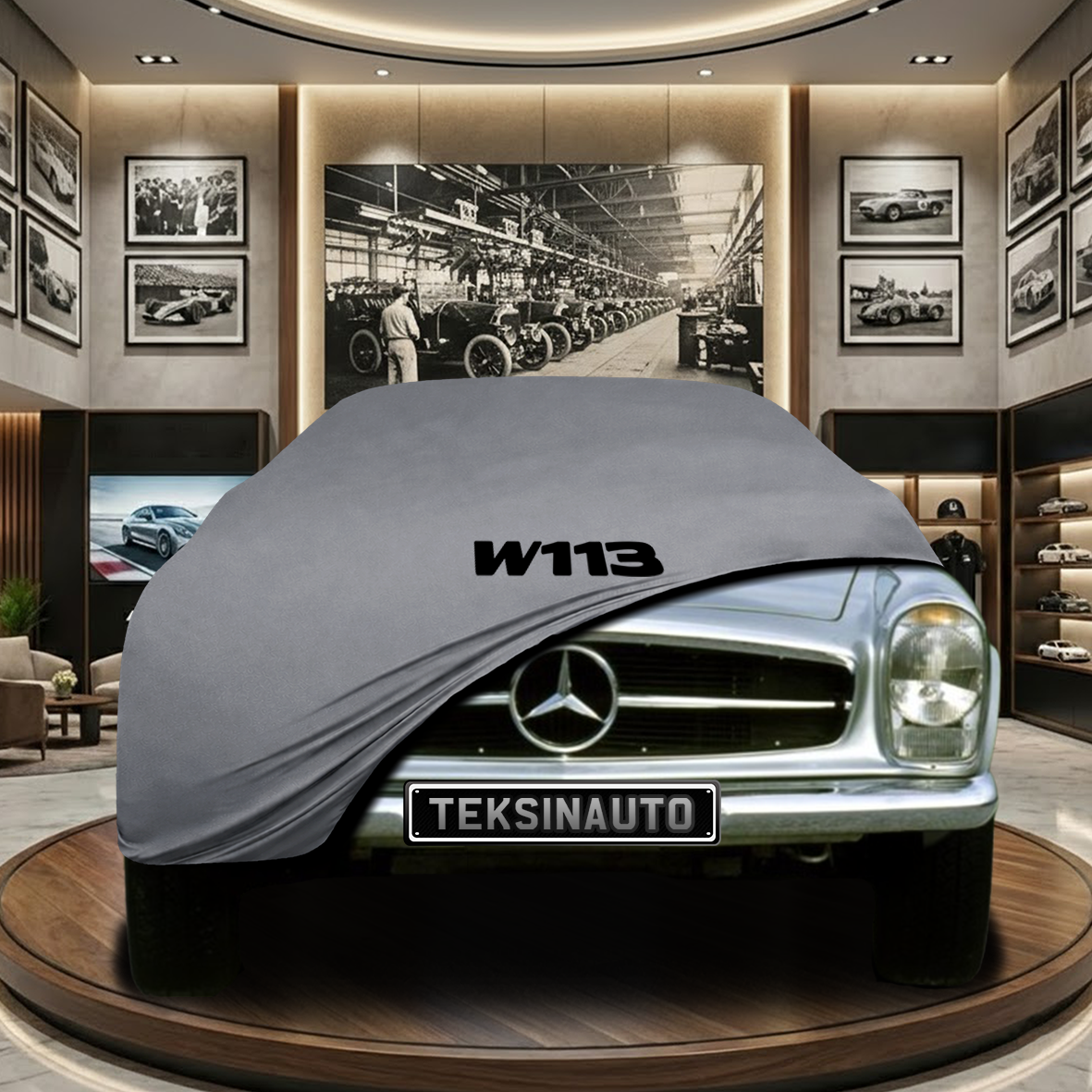 Mercedes Benz SL W113 Indoor Car Cover Custom Fit, Black, Gray, Blue, Red Color