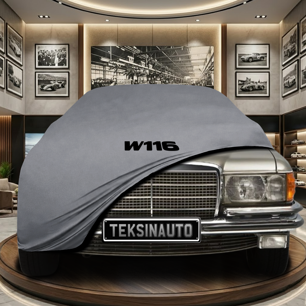 Mercedes Benz S W116 Indoor Car Cover Custom Fit, Black, Gray, Blue, Red Color