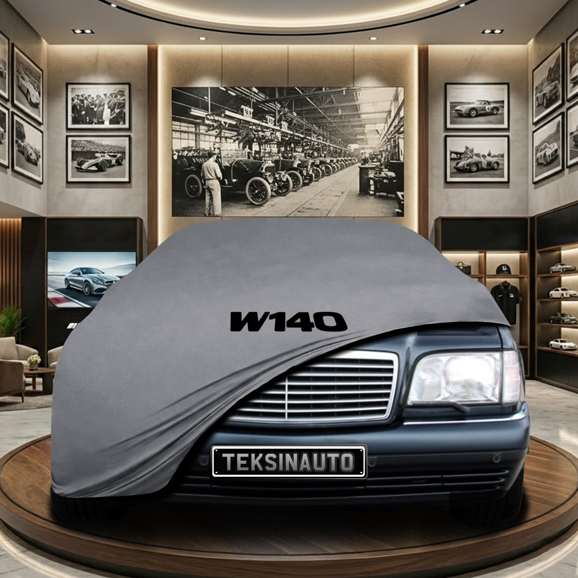 Mercedes Benz S W140 Indoor Car Cover Custom Fit, Black, Gray, Blue, Red Color