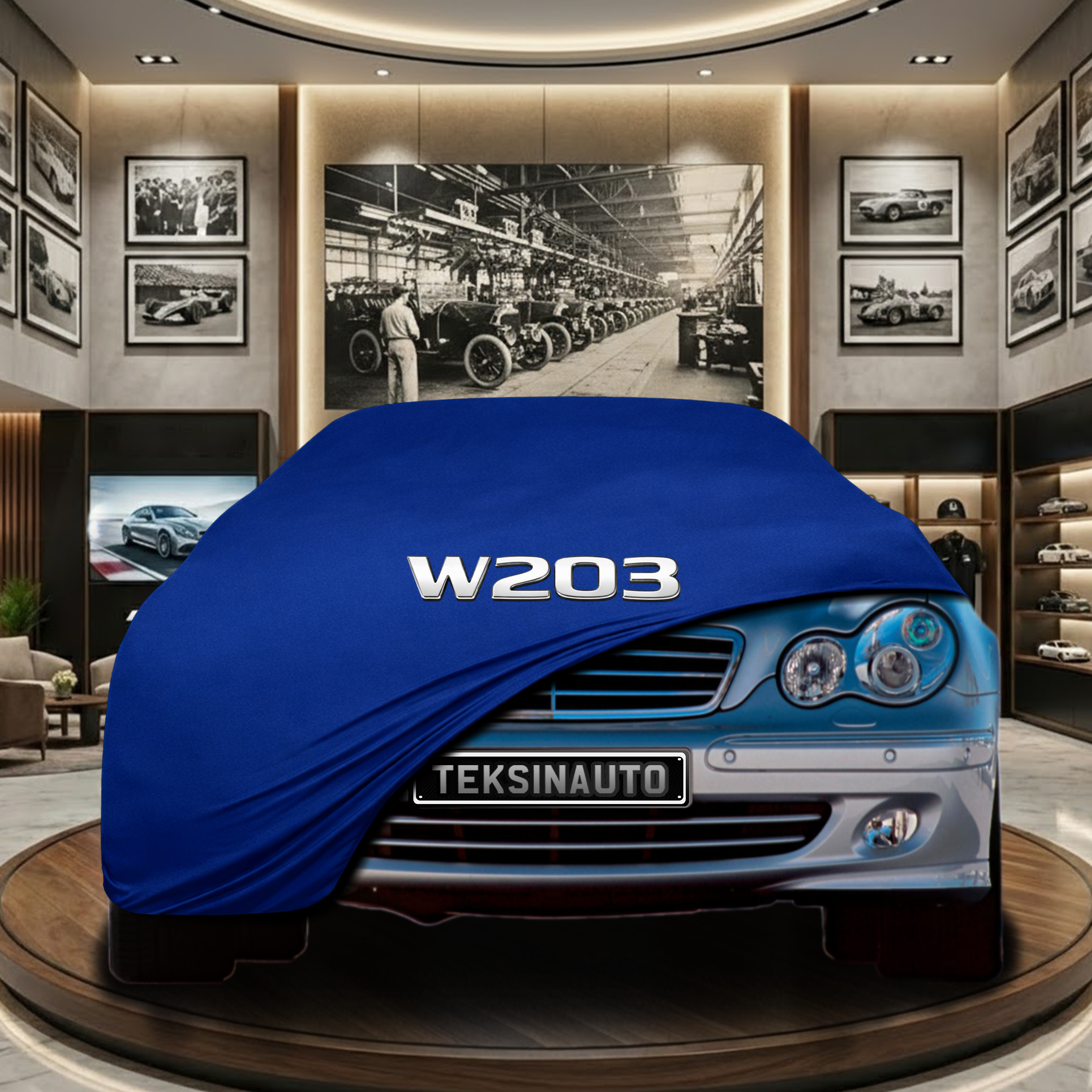 Mercedes Benz C W203 Indoor Car Cover Custom Fit, Black, Gray, Blue, Red Color