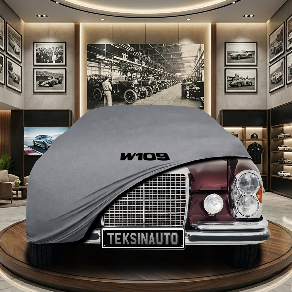 MERCEDES S W109 1965-1972 Indoor Car Cover Custom Fit, Black, Gray, Blue, Red Color