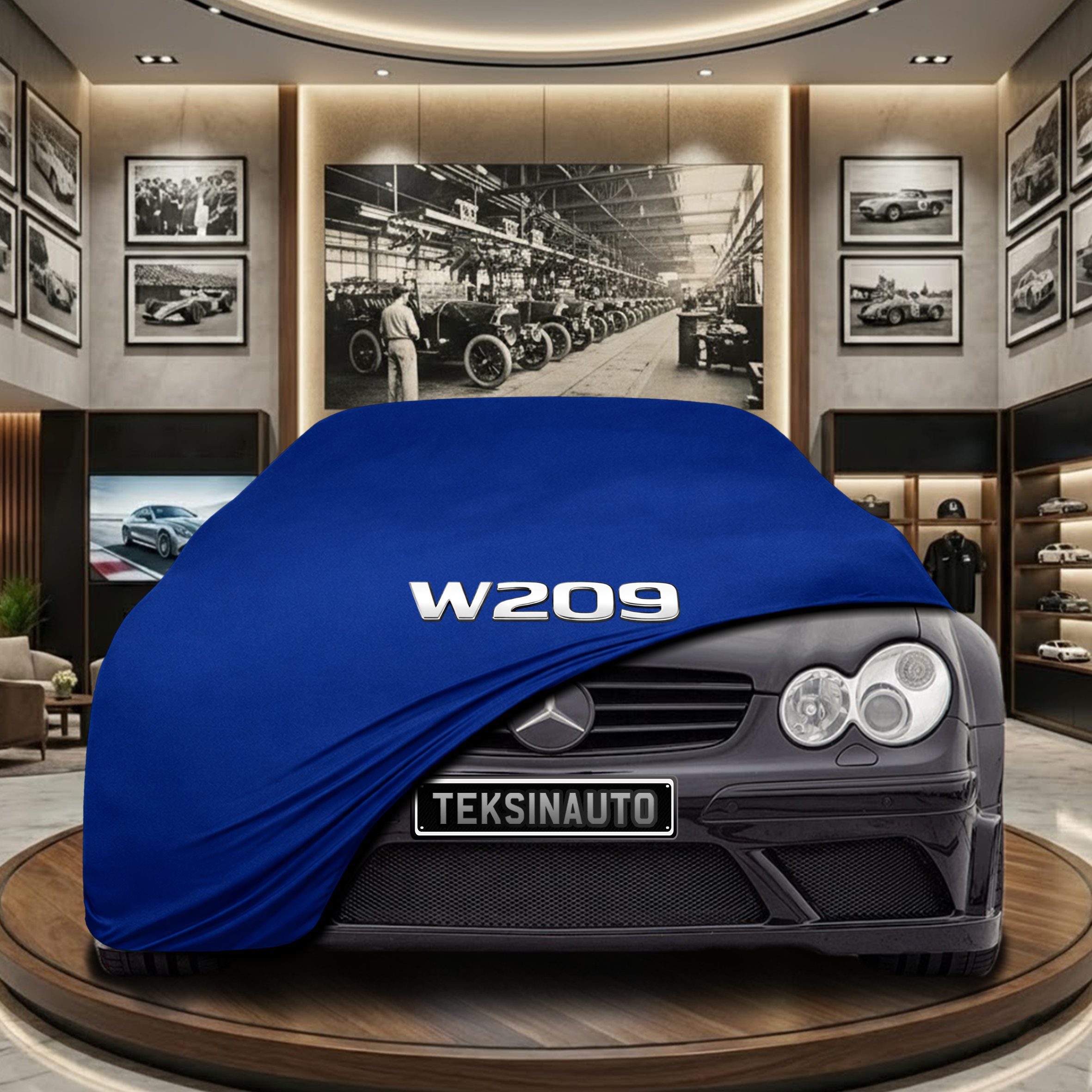Mercedes Benz CLK W209 Indoor Car Cover Custom Fit, Black, Gray, Blue, Red Color