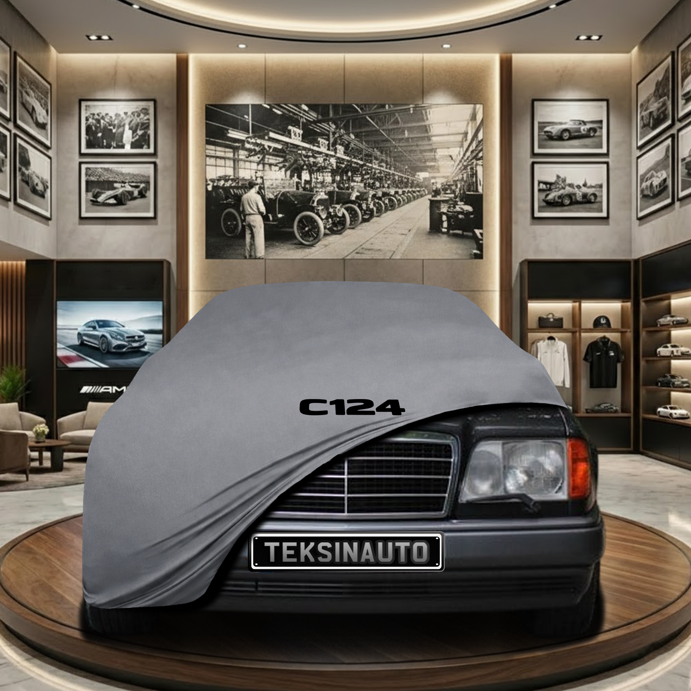 MERCEDES E C124 COUPE 1984-1995 Indoor Car Cover Custom Fit, Black, Gray, Blue, Red Color