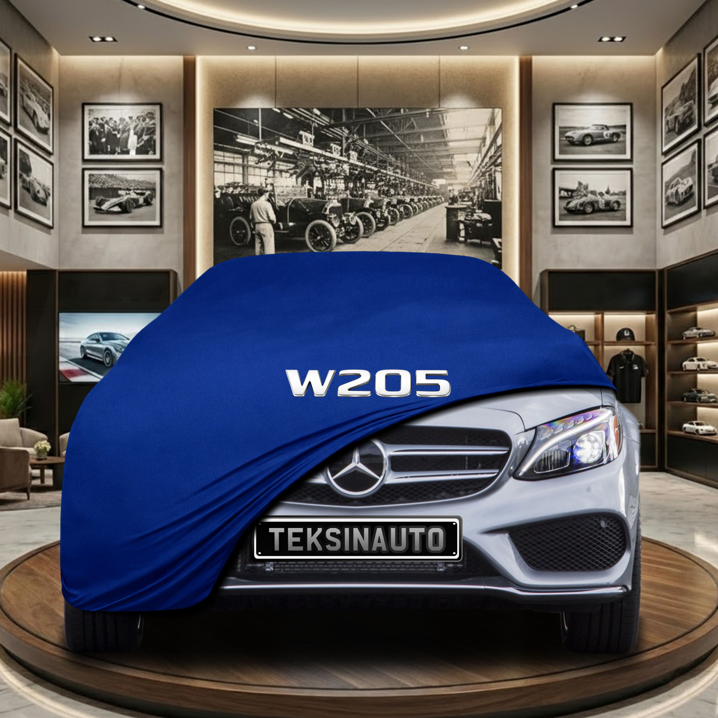 Mercedes Benz C W205 Indoor Car Cover Custom Fit, Black, Gray, Blue, Red Color