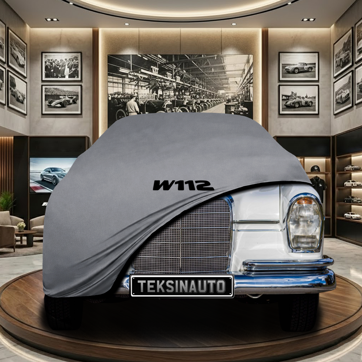 MERCEDES S W112 1959-1971 Indoor Car Cover Custom Fit, Black, Gray, Blue, Red Color