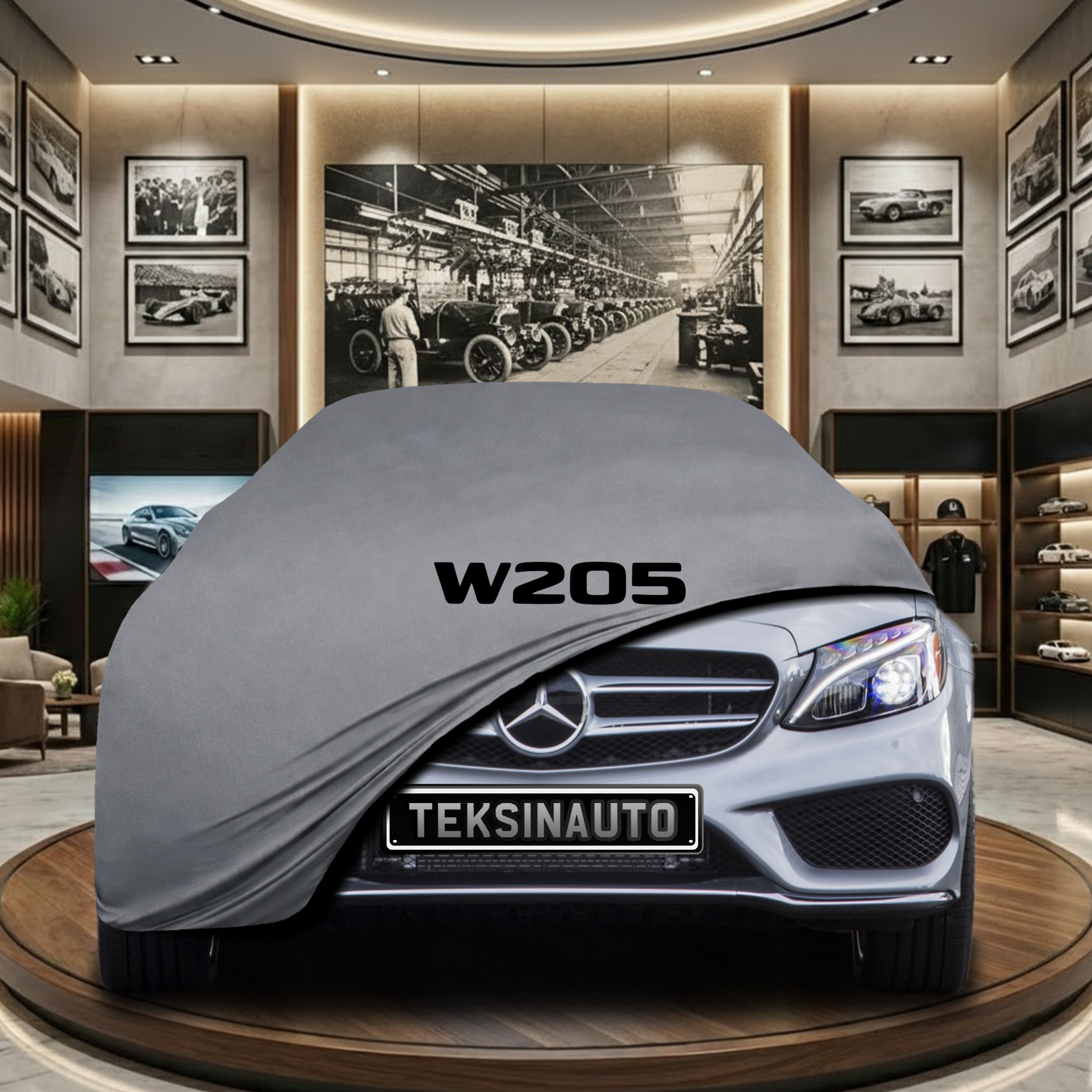 Mercedes Benz C W205 Indoor Car Cover Custom Fit, Black, Gray, Blue, Red Color