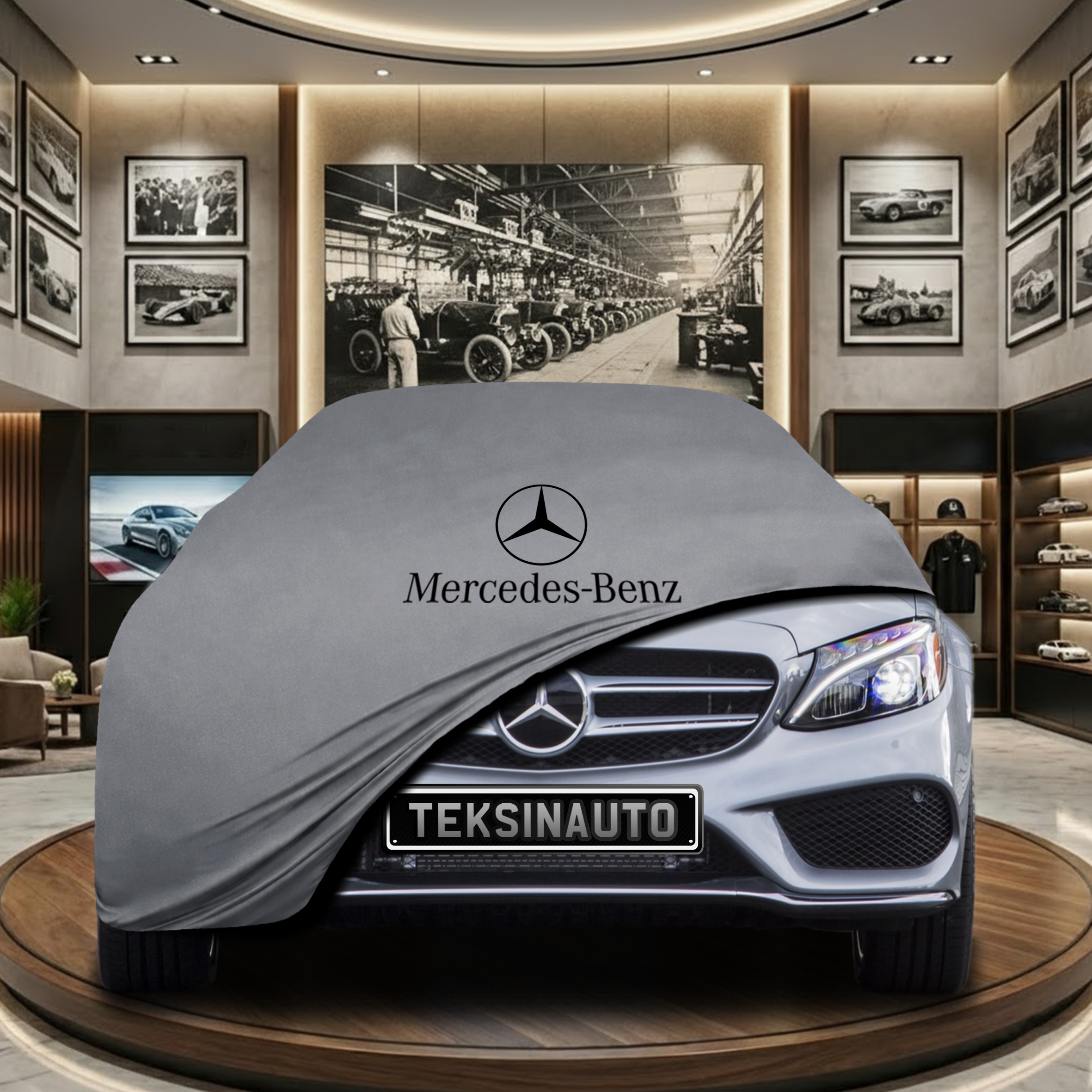 Mercedes Benz C W205 Indoor Car Cover Custom Fit, Black, Gray, Blue, Red Color