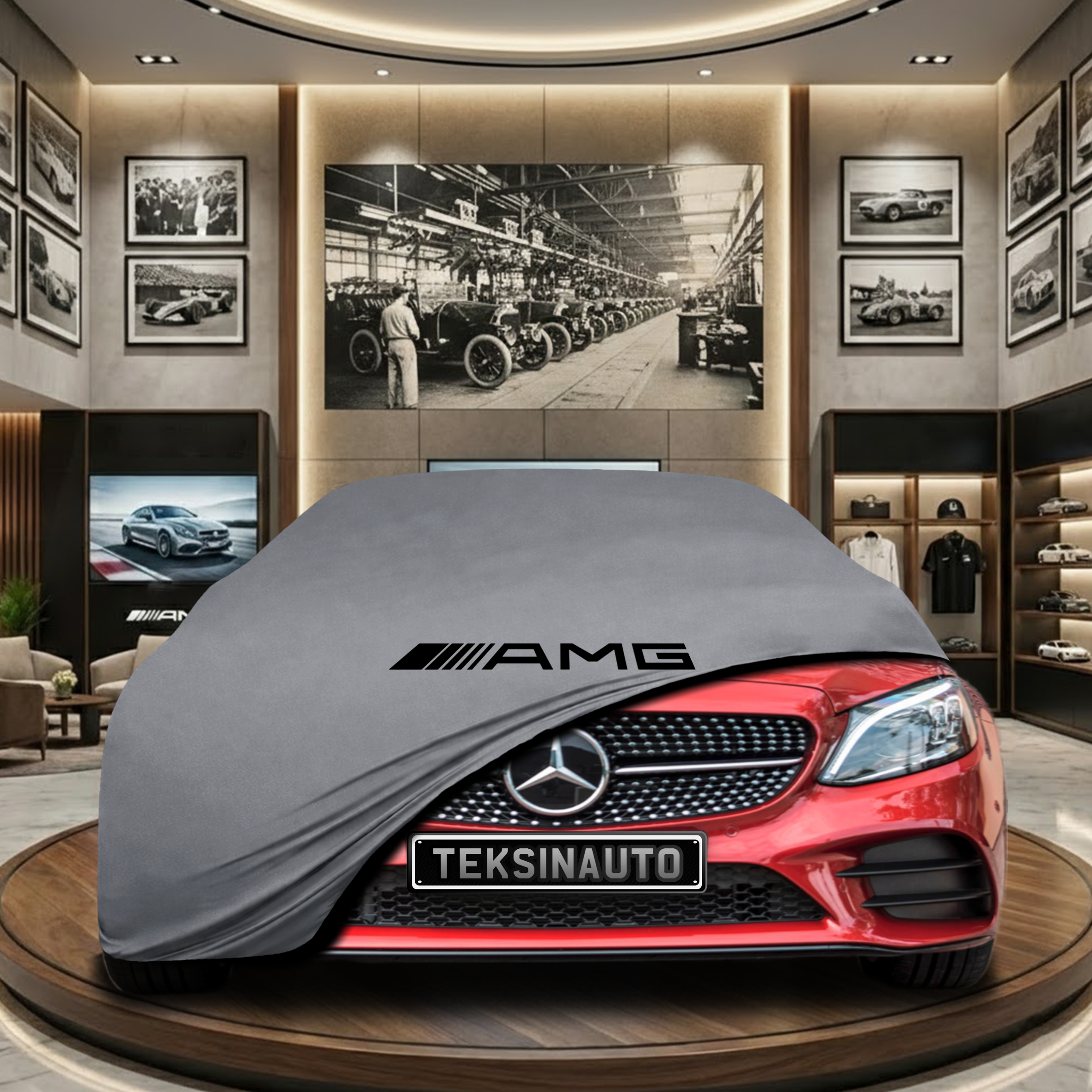 MERCEDES C C205 COUPE 2014-2021 Car Cover Custom Fit, Black, Gray, Blue, Red Color