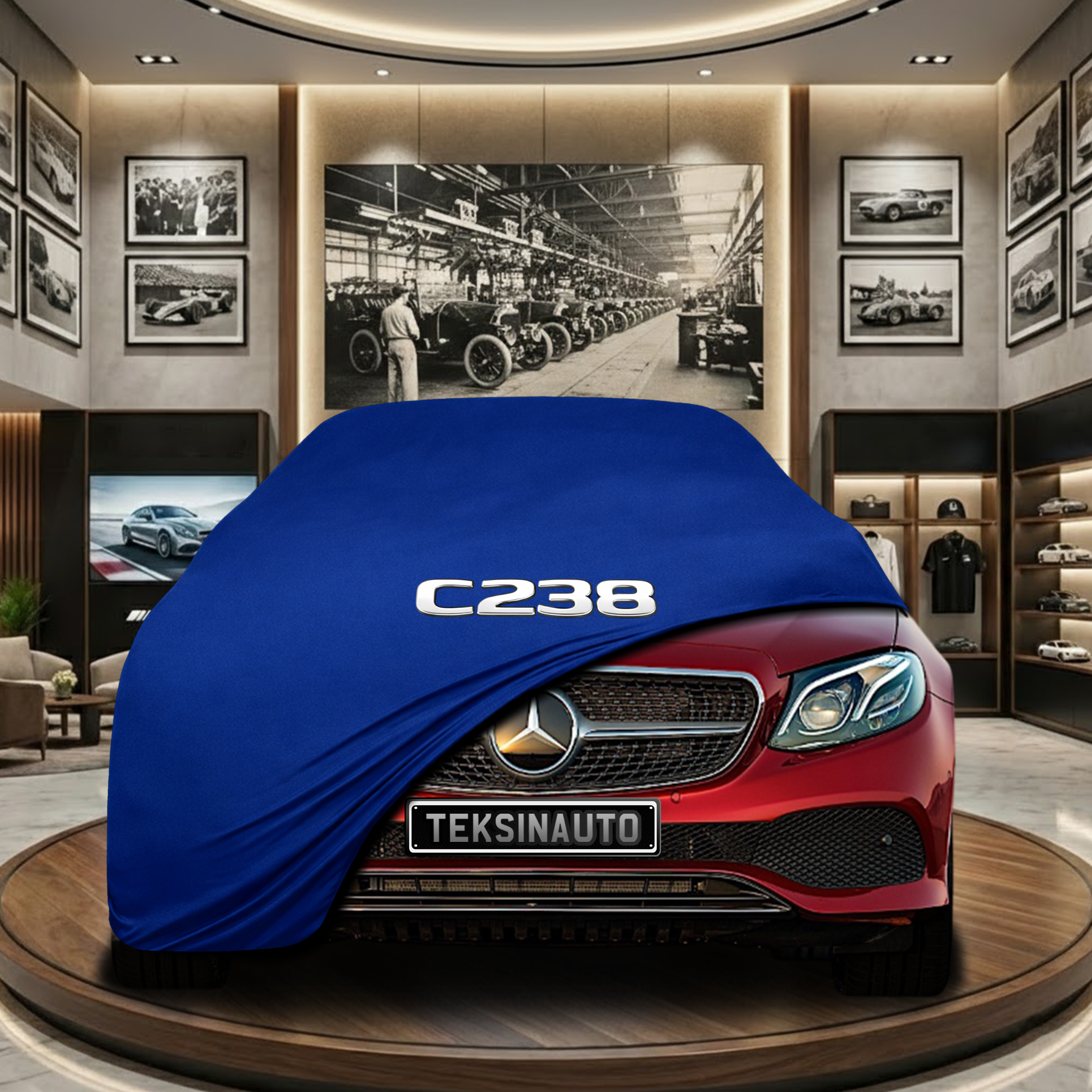MERCEDES E C238 COUPE 2016-2023 Indoor Car Cover Custom Fit, Black, Gray, Blue, Red Color