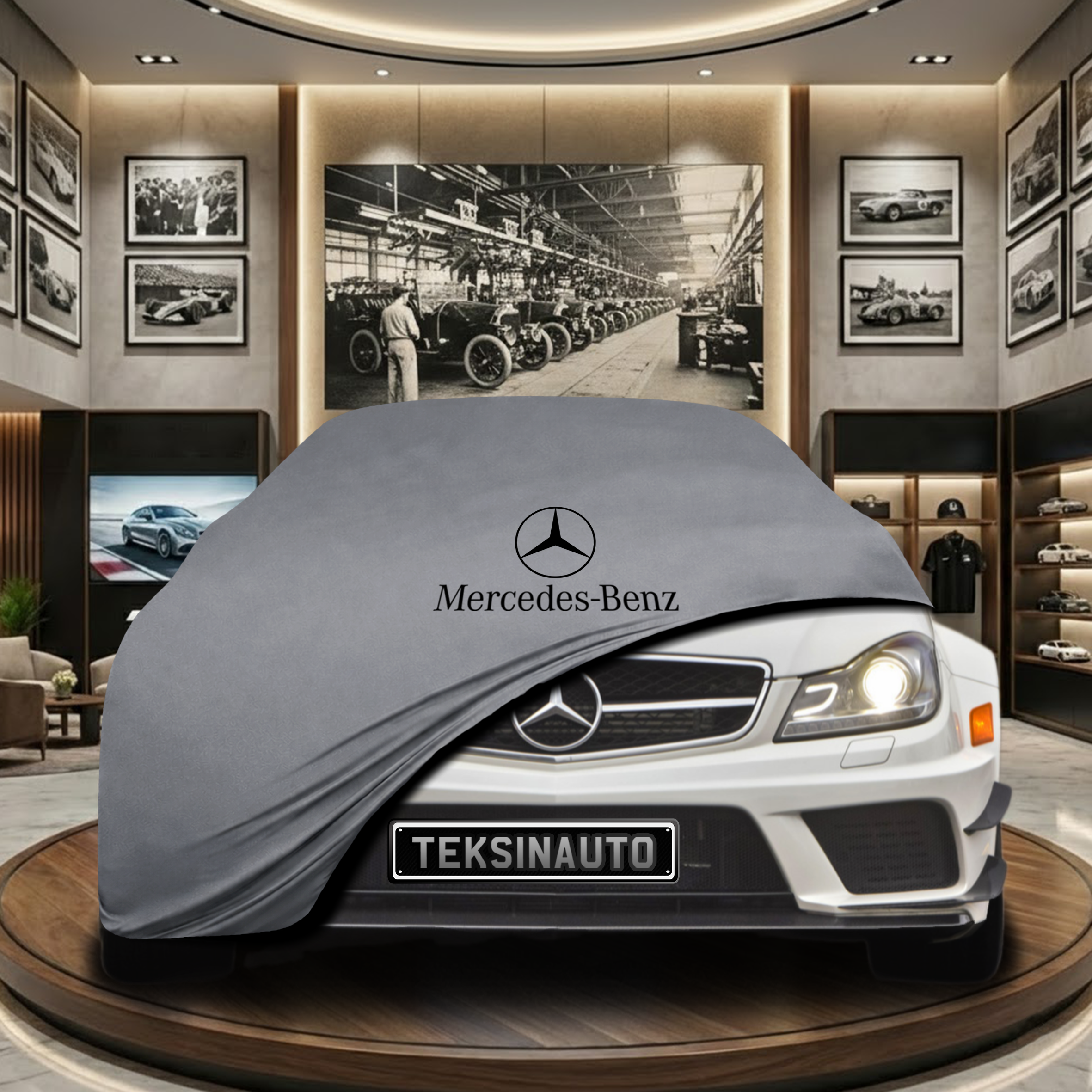 Mercedes Benz C C204 Coupe Indoor Car Cover Custom Fit, Black, Gray, Blue, Red Color