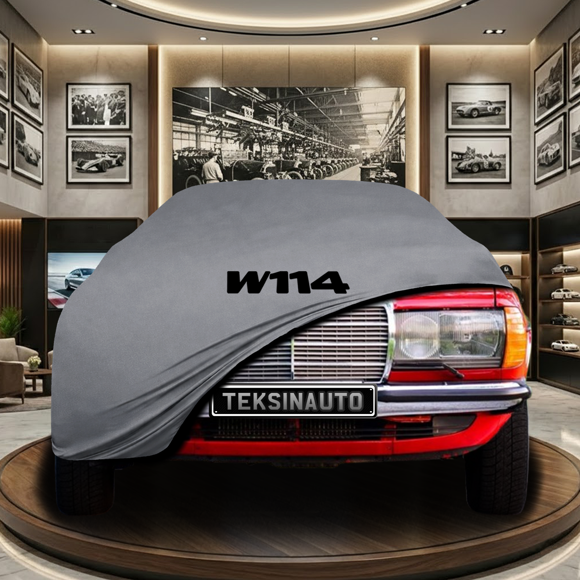 Mercedes Benz W114 Indoor Car Cover Custom Fit, Black, Gray, Blue, Red Color