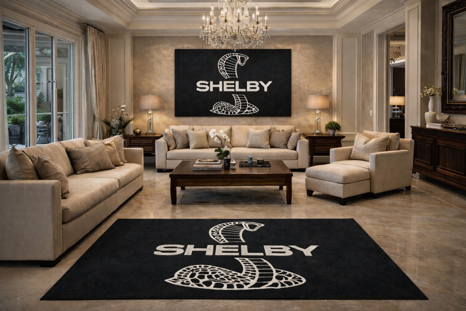 Shelby Premium Luxury Rug (60x87) INCH (150x220) cm Home, Garage & Display Carpet Auto Area Carpet, Car Garage Decor,Car Floor Mat