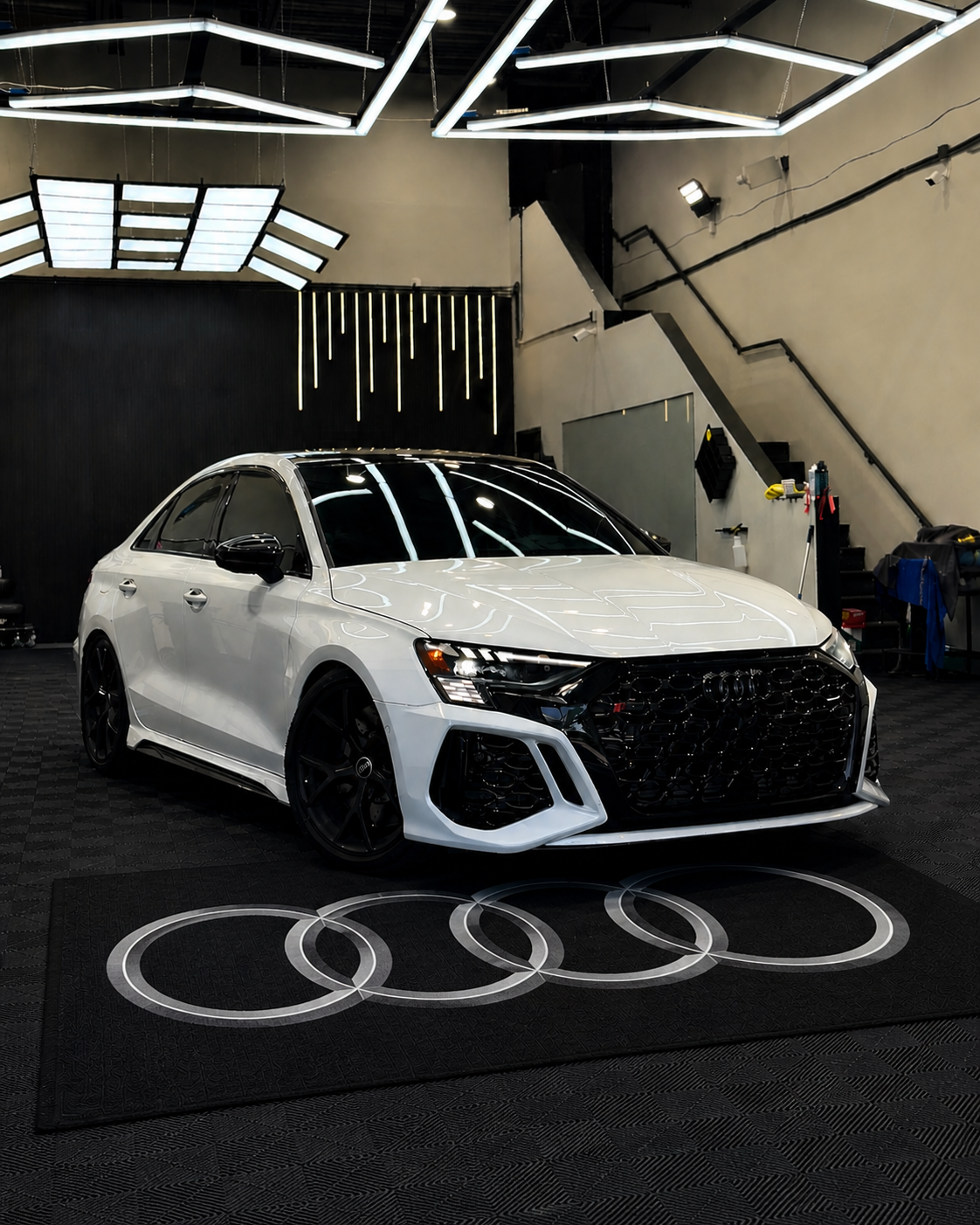 Audi Luxury Rug (60x87) INCH (150x220) cm Home, Garage & Display Carpet Auto Area Carpet, Car Garage Decor,Car Floor Mat