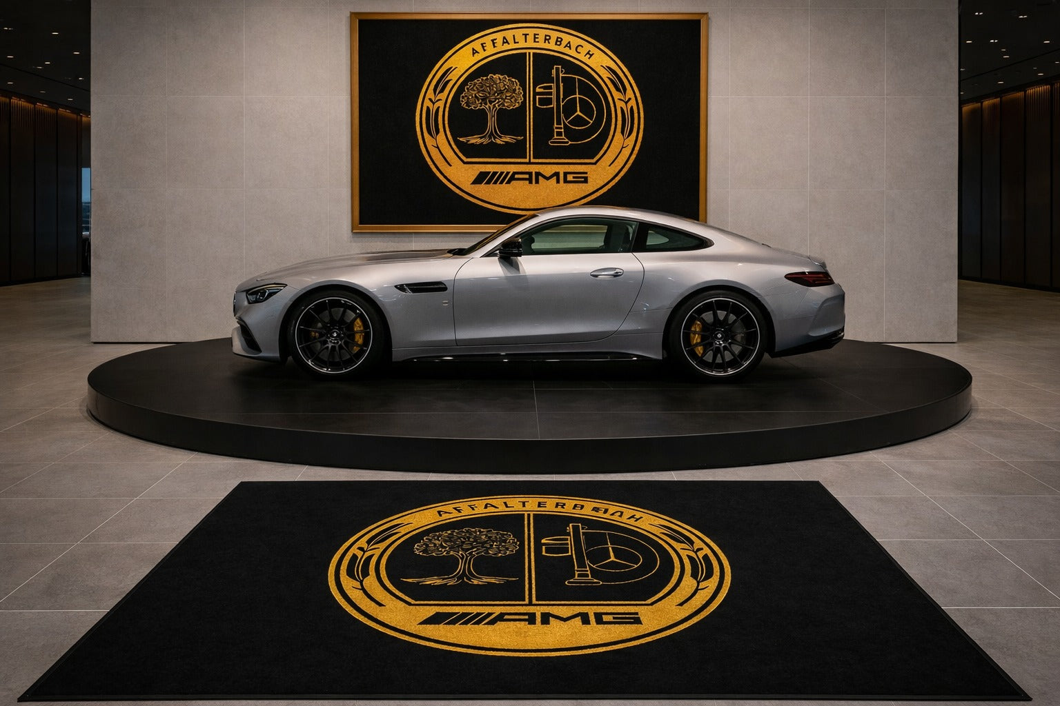 Mercedes Benz Affelterbach Premium Luxury Rug (60x87) INCH (150x220) cm Home, Garage & Display Carpet Auto Area Carpet, Car Garage Decor,Car Floor Mat