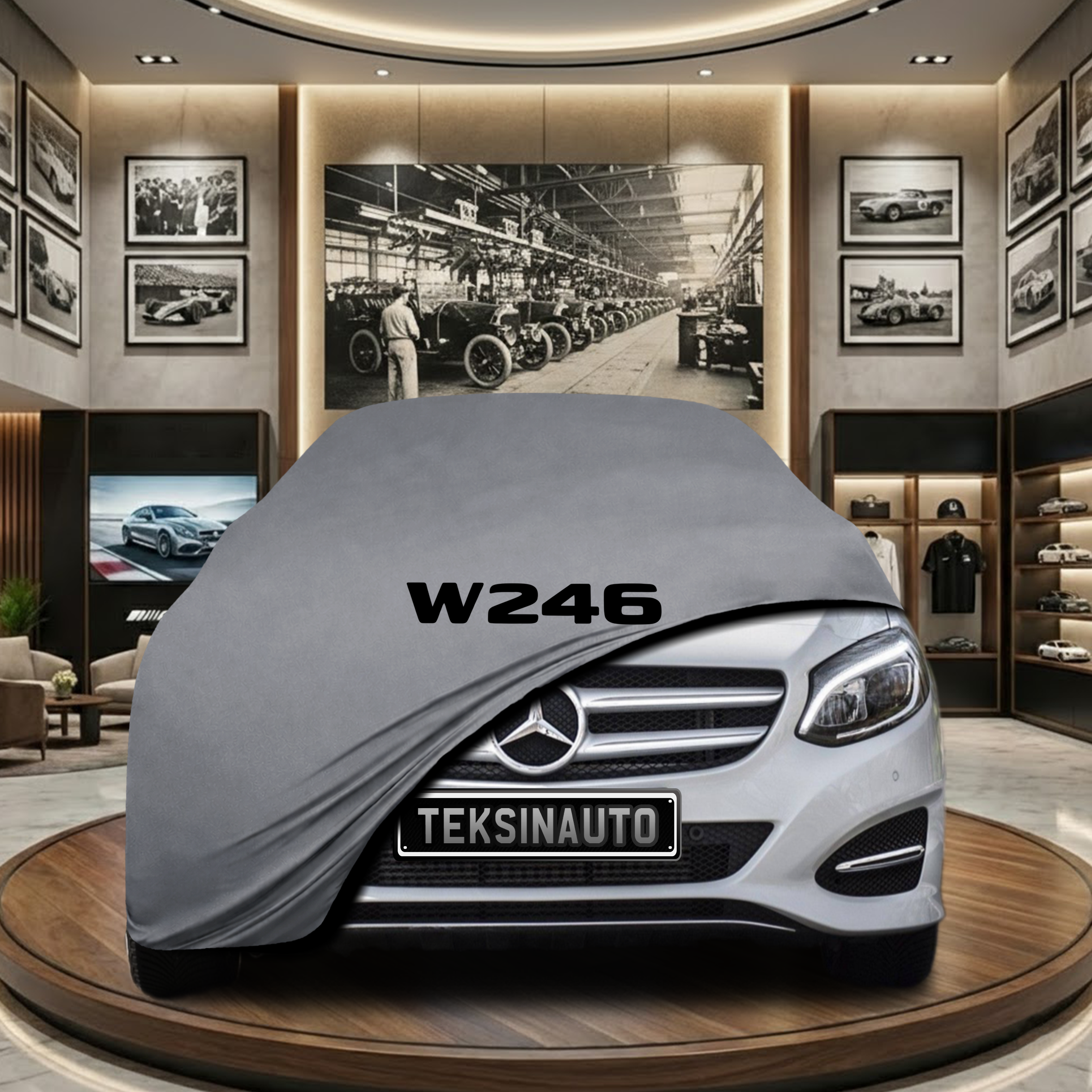 Mercedes Benz B Series W246 (2011-2018) Indoor Car Cover Custom Fit, Black, Gray, Blue, Red Color