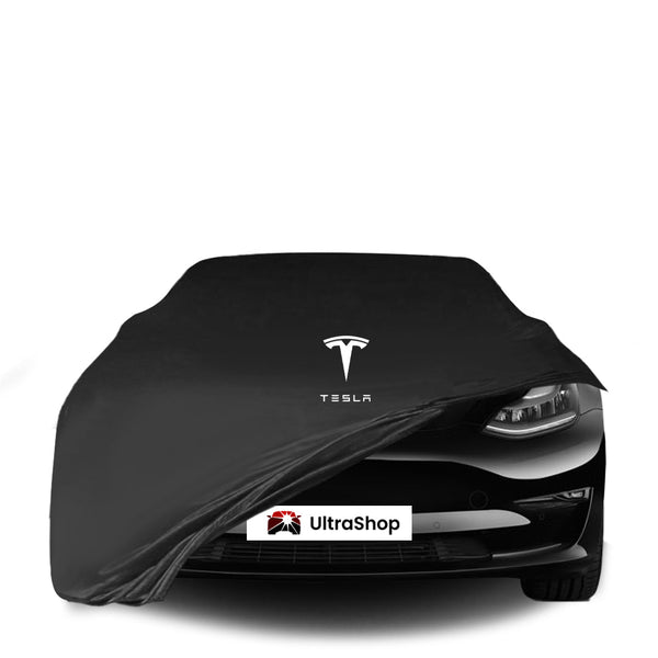 Tesla Model 3 (2020-) Indoor Car Cover Custom Fit, Black, Gray, Blue, Red Color