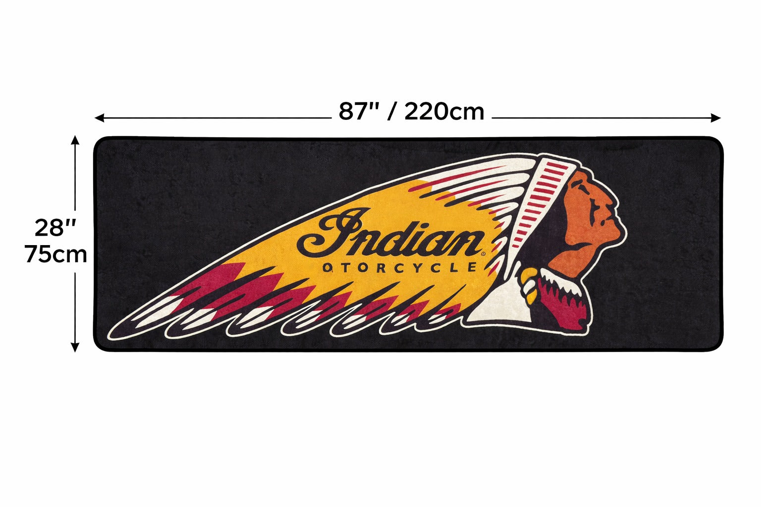 Indian Premium Custom Rug (28x87) INCHS (75x220)Cm – Motorcycle Garage & Room Decor