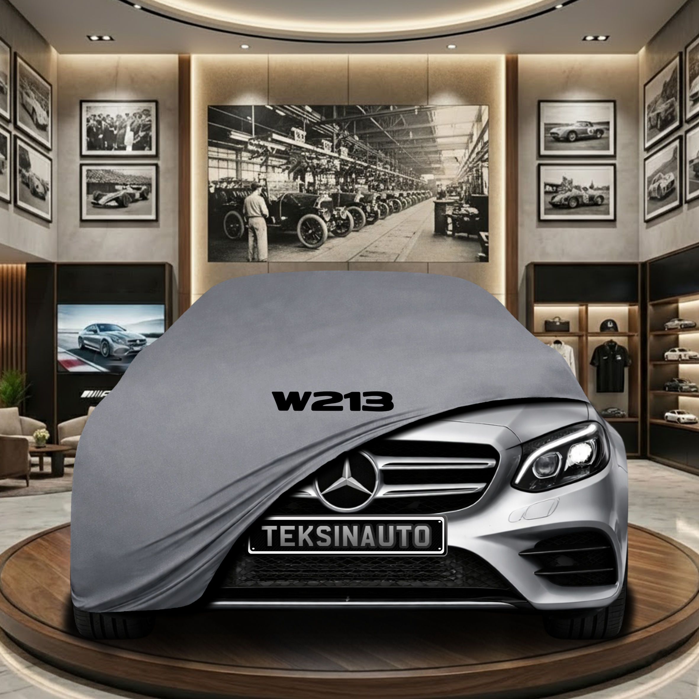 Mercedes Benz E W213 Indoor Car Cover Custom Fit, Black, Gray, Blue, Red Color