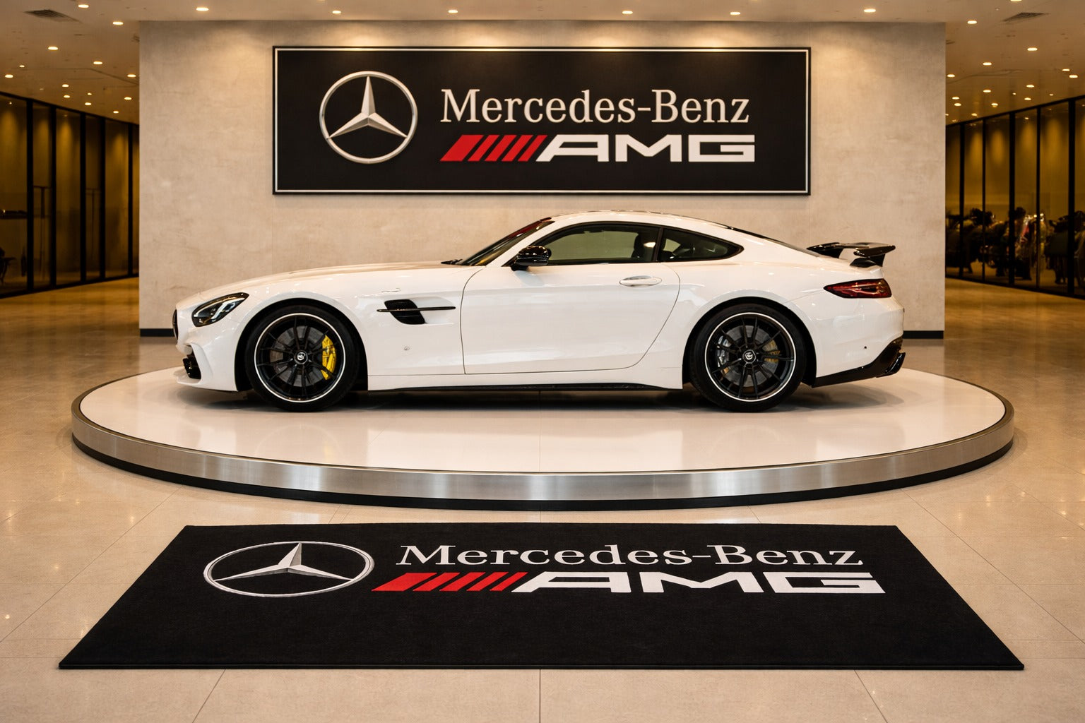 Mercedes Benz AMG Premium Luxury Rug (60x87) INCH (150x220) cm Home, Garage & Display Carpet Auto Area Carpet, Car Garage Decor,Car Floor Mat