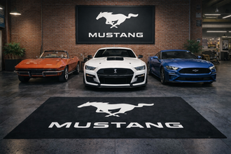 MUSTANG Premium Luxury Rug (60x87) INCH (150x220) cm Home, Garage & Display Carpet Auto Area Carpet, Car Garage Decor,Car Floor Mat