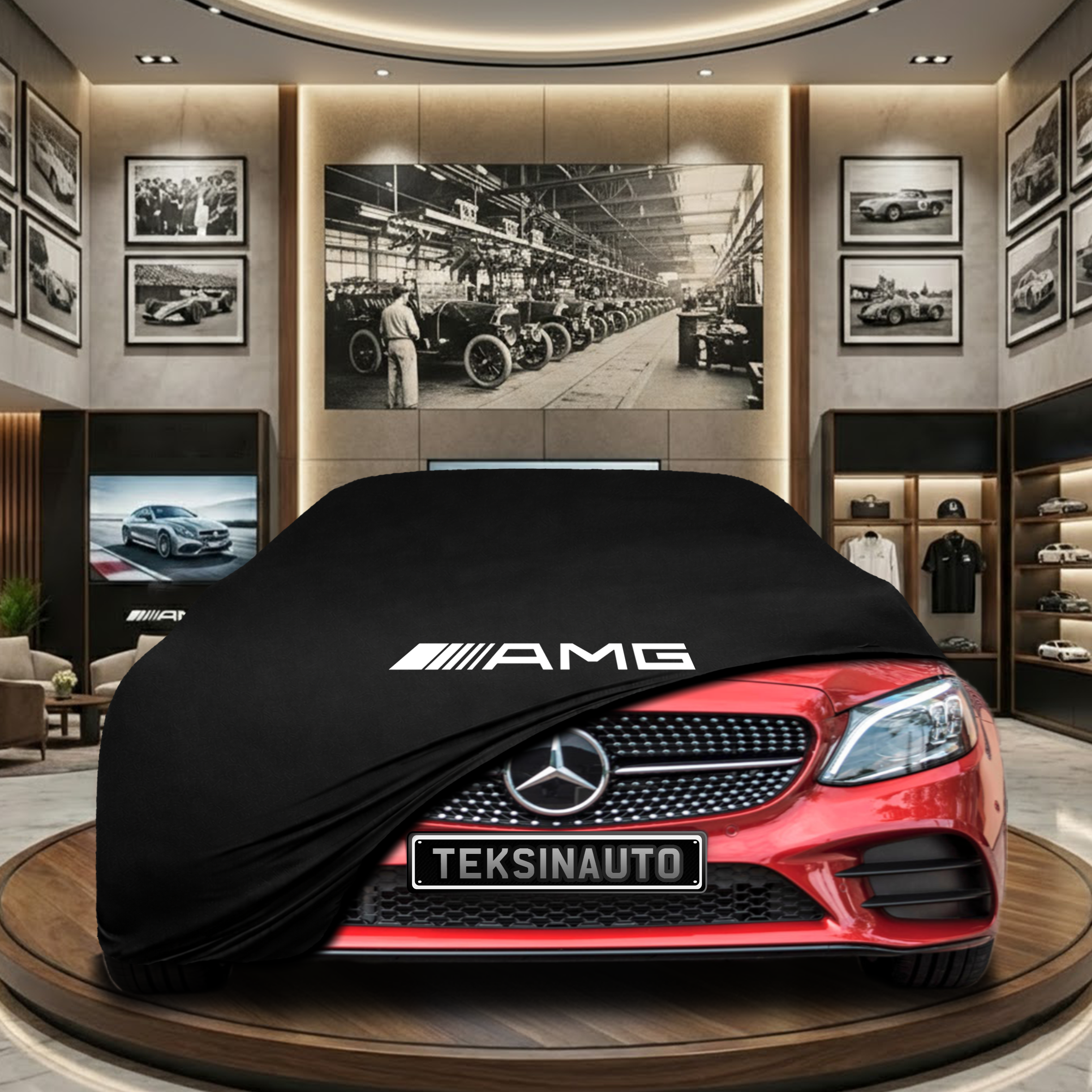MERCEDES C C205 COUPE 2014-2021 Car Cover Custom Fit, Black, Gray, Blue, Red Color