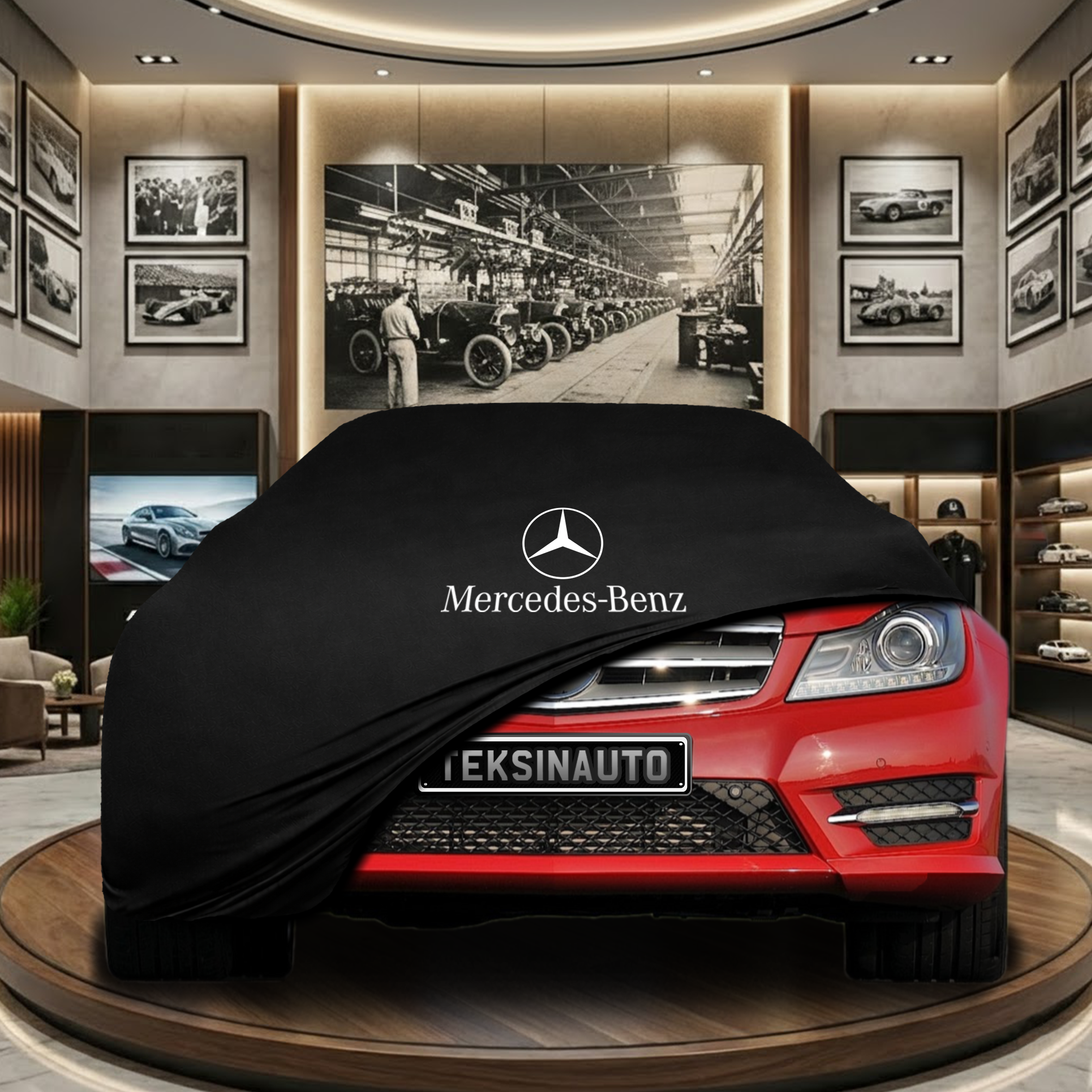 Mercedes Benz W204 Indoor Car Cover Custom Fit, Black, Gray, Blue, Red Color