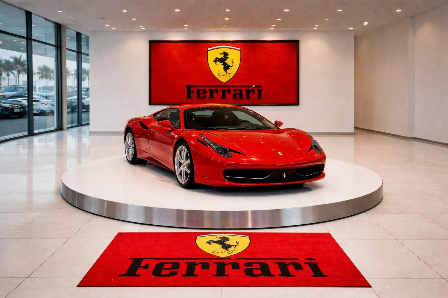 Ferrari Luxury Rug (60x87) INCH (150x220) cm Home, Garage & Display Carpet Auto Area Carpet, Car Garage Decor,Car Floor Mat
