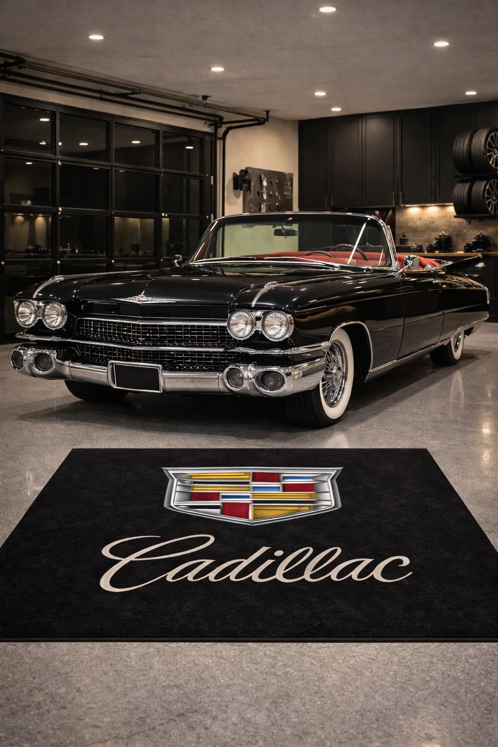 Cadillac Premium Luxury Rug (60x87) INCH (150x220) cm Home, Garage & Display Carpet Auto Area Carpet, Car Garage Decor,Car Floor Mat