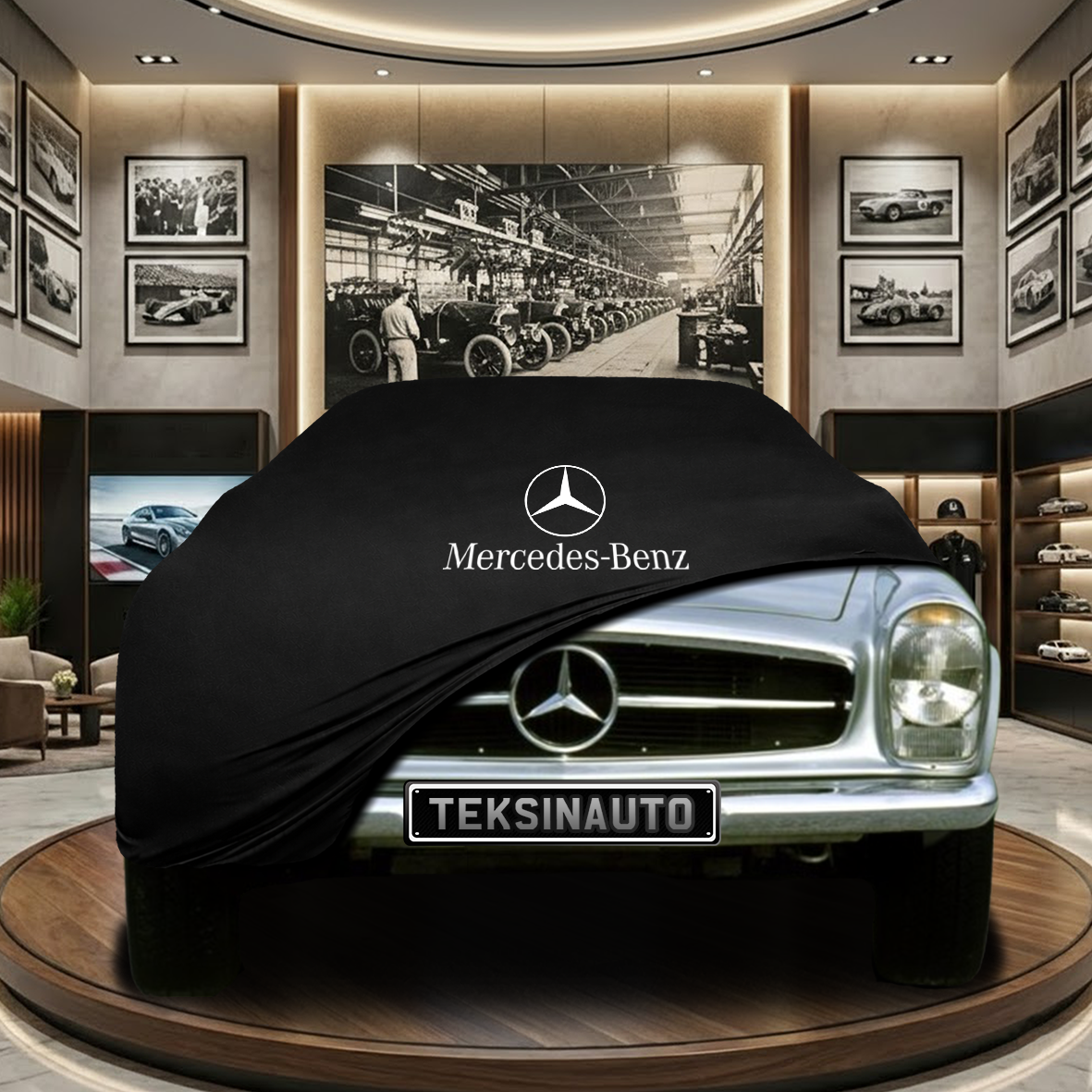 Mercedes Benz SL W113 Indoor Car Cover Custom Fit, Black, Gray, Blue, Red Color