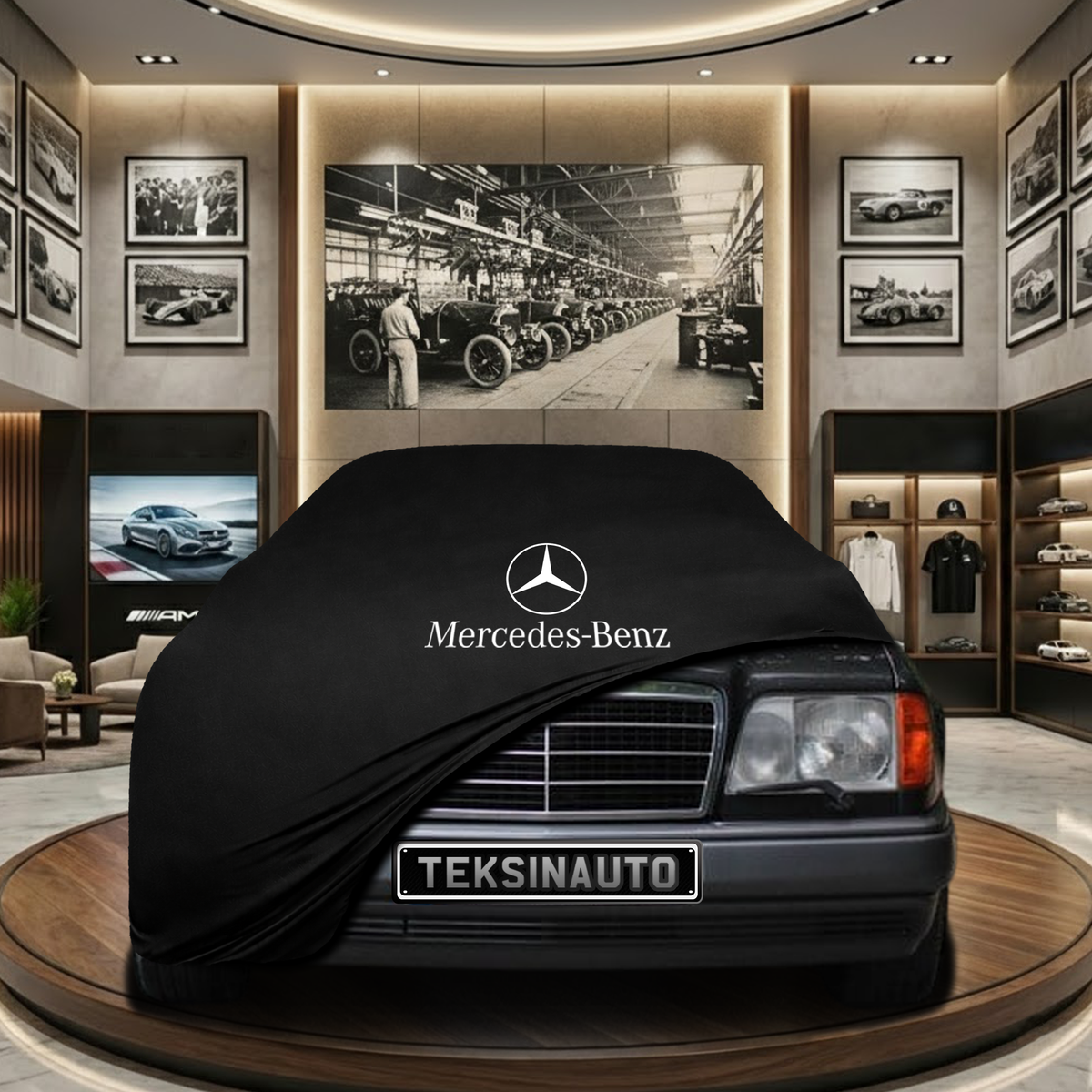 MERCEDES E C124 COUPE 1984-1995 Indoor Car Cover Custom Fit, Black, Gray, Blue, Red Color