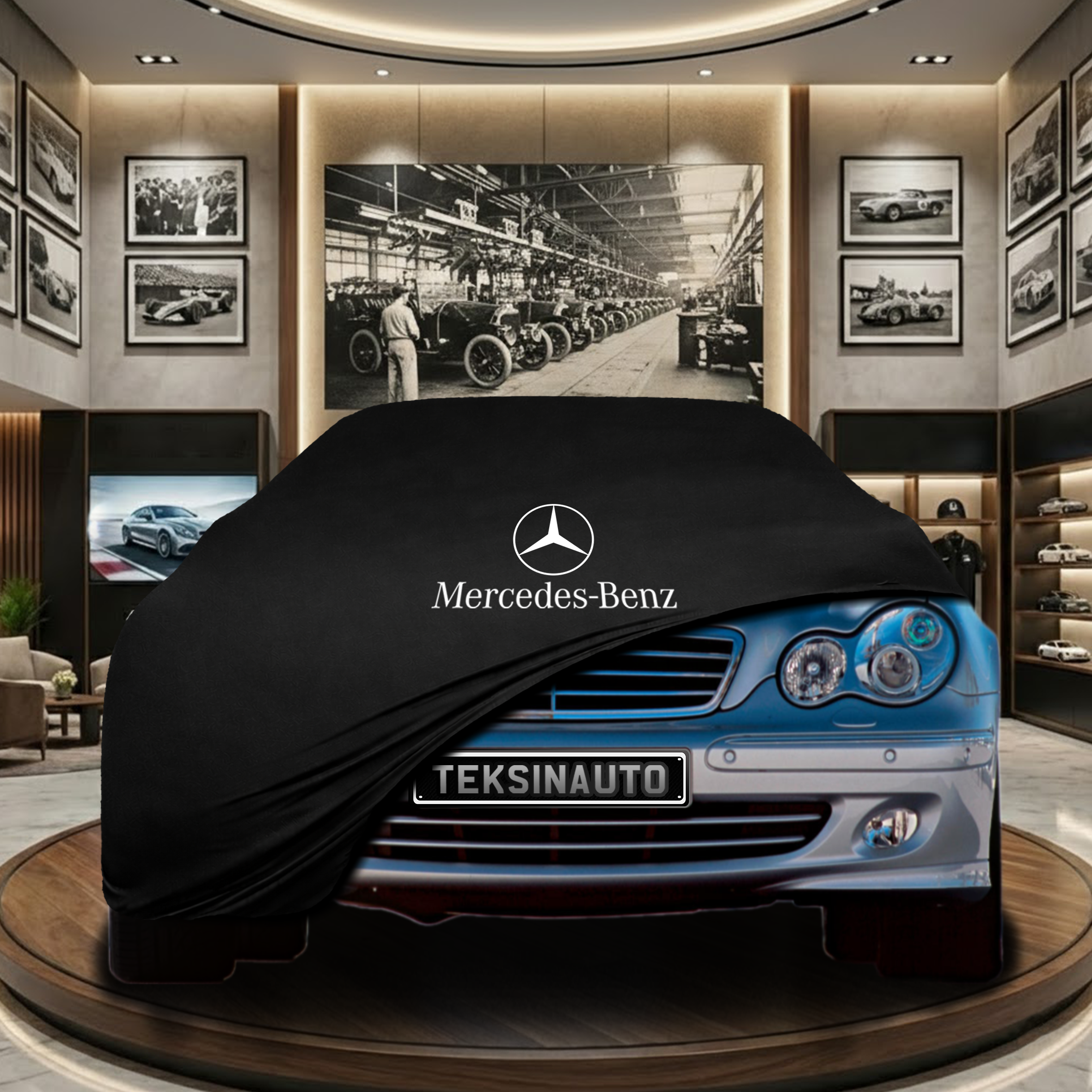 Mercedes Benz C W203 Indoor Car Cover Custom Fit, Black, Gray, Blue, Red Color