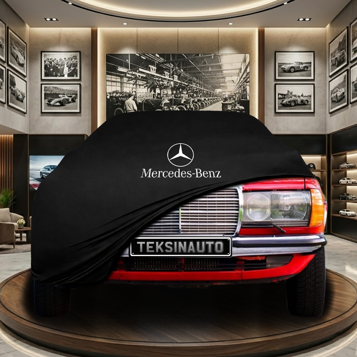 Mercedes Benz W114 Indoor Car Cover Custom Fit, Black, Gray, Blue, Red Color