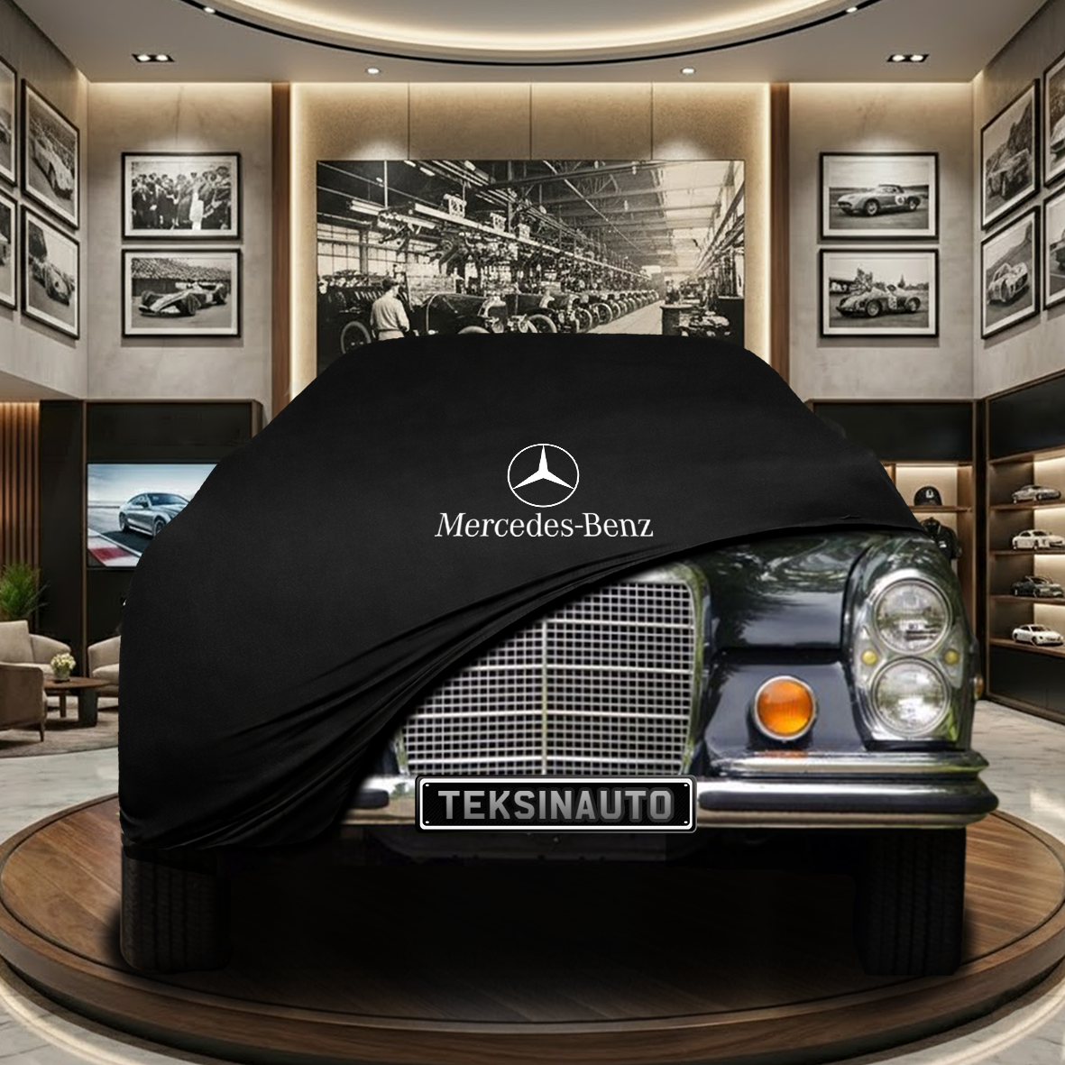 Mercedes Benz W108 Indoor Car Cover Custom Fit, Black, Gray, Blue, Red Color
