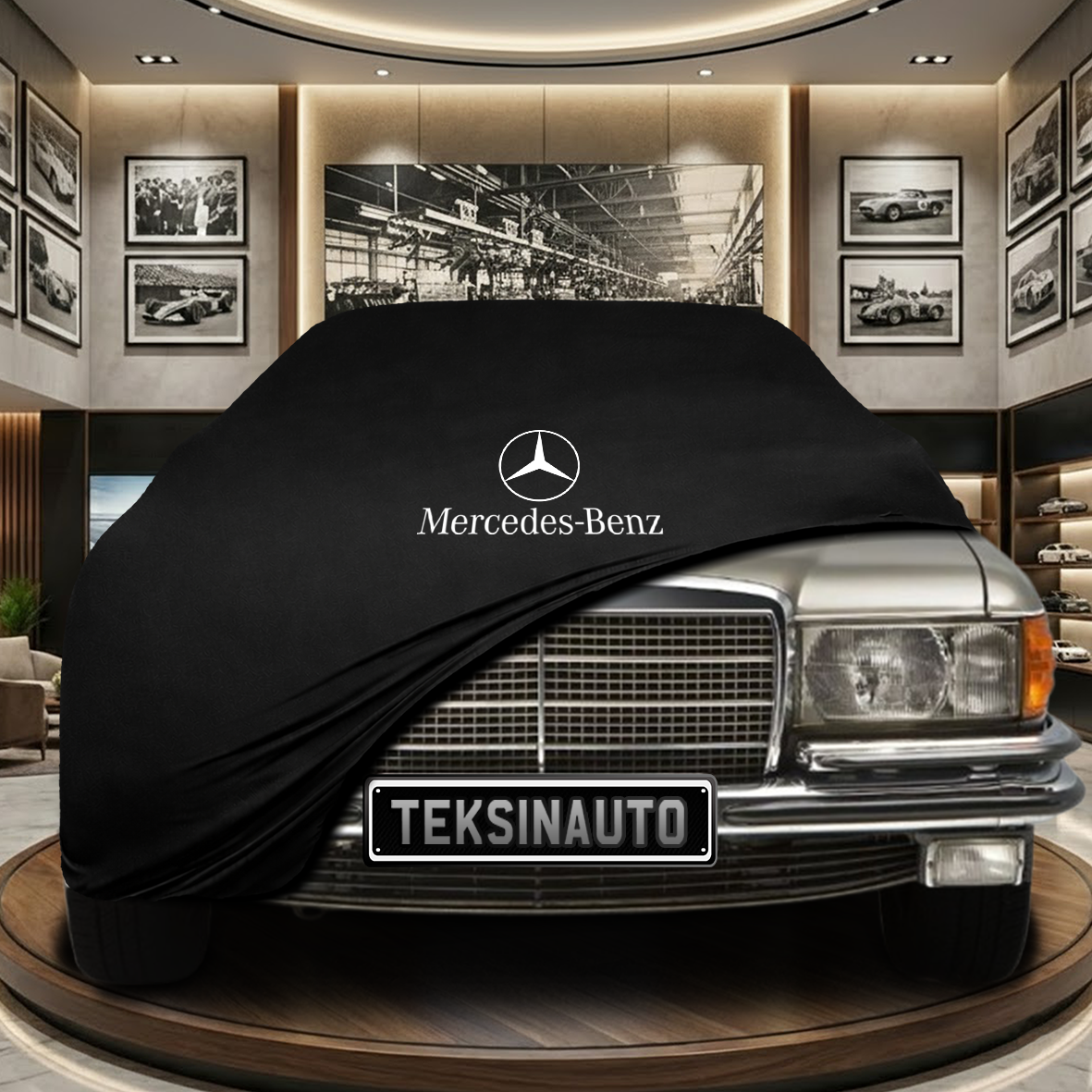 Mercedes Benz S W116 Indoor Car Cover Custom Fit, Black, Gray, Blue, Red Color