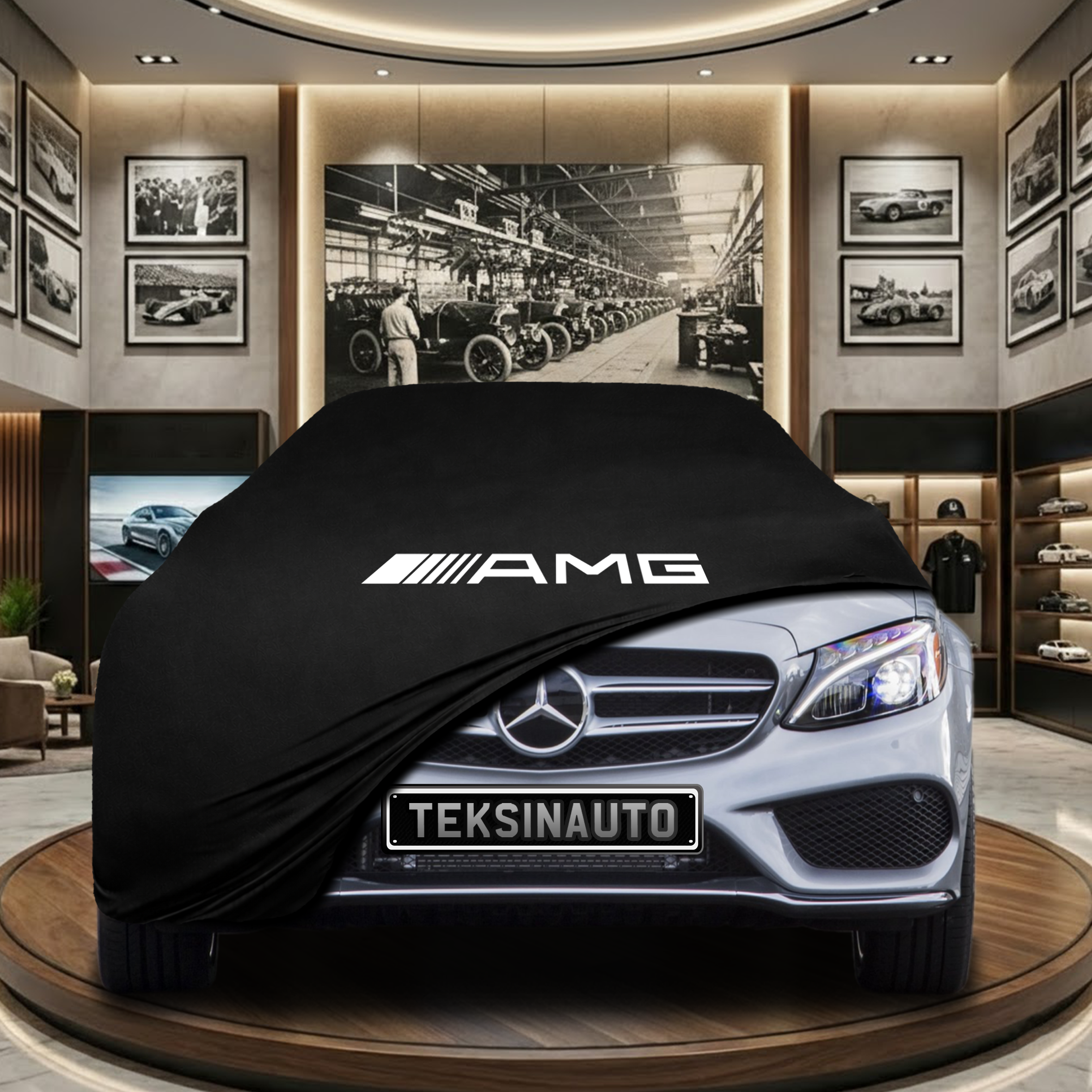 Mercedes Benz C W205 Indoor Car Cover Custom Fit, Black, Gray, Blue, Red Color