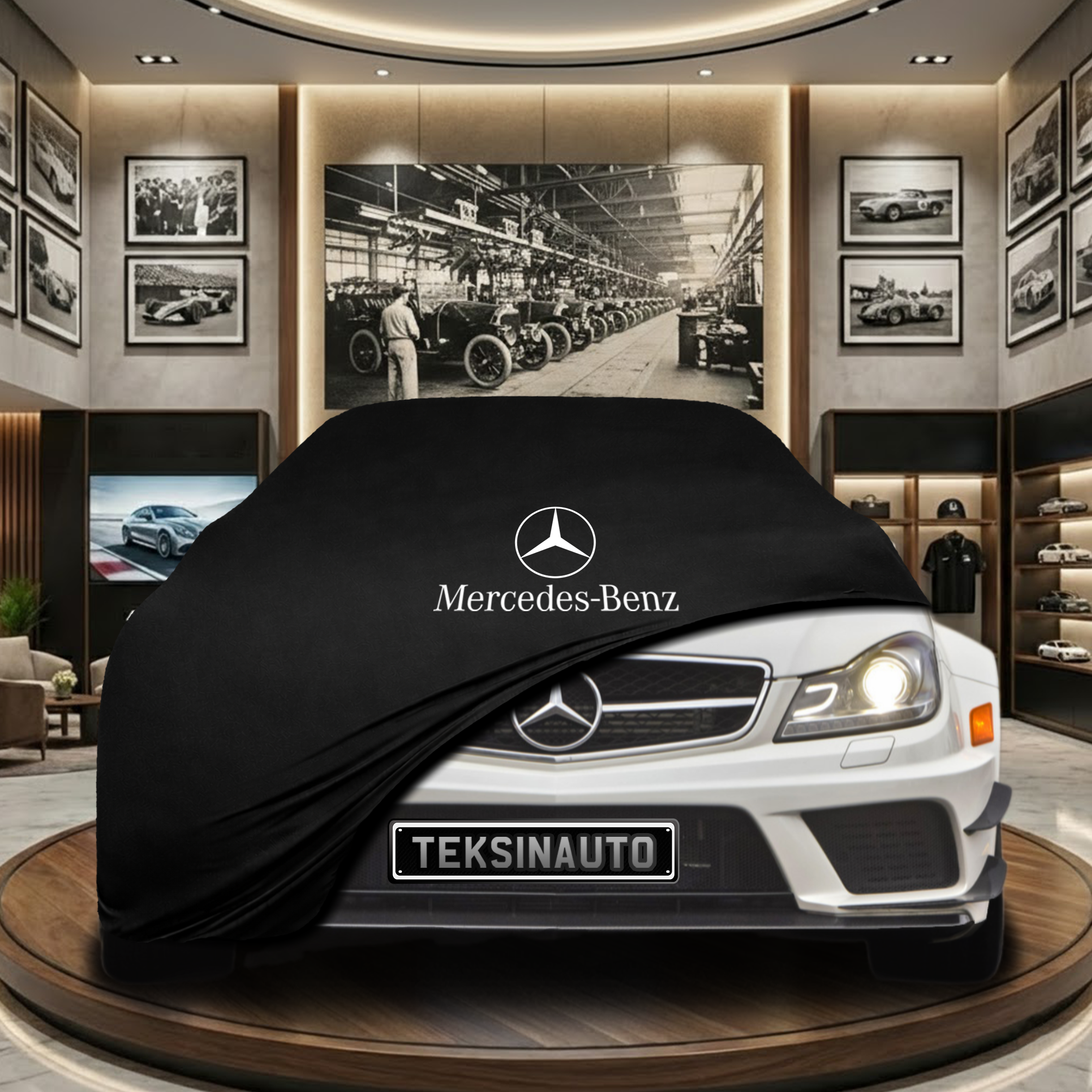 Mercedes Benz C C204 Coupe Indoor Car Cover Custom Fit, Black, Gray, Blue, Red Color