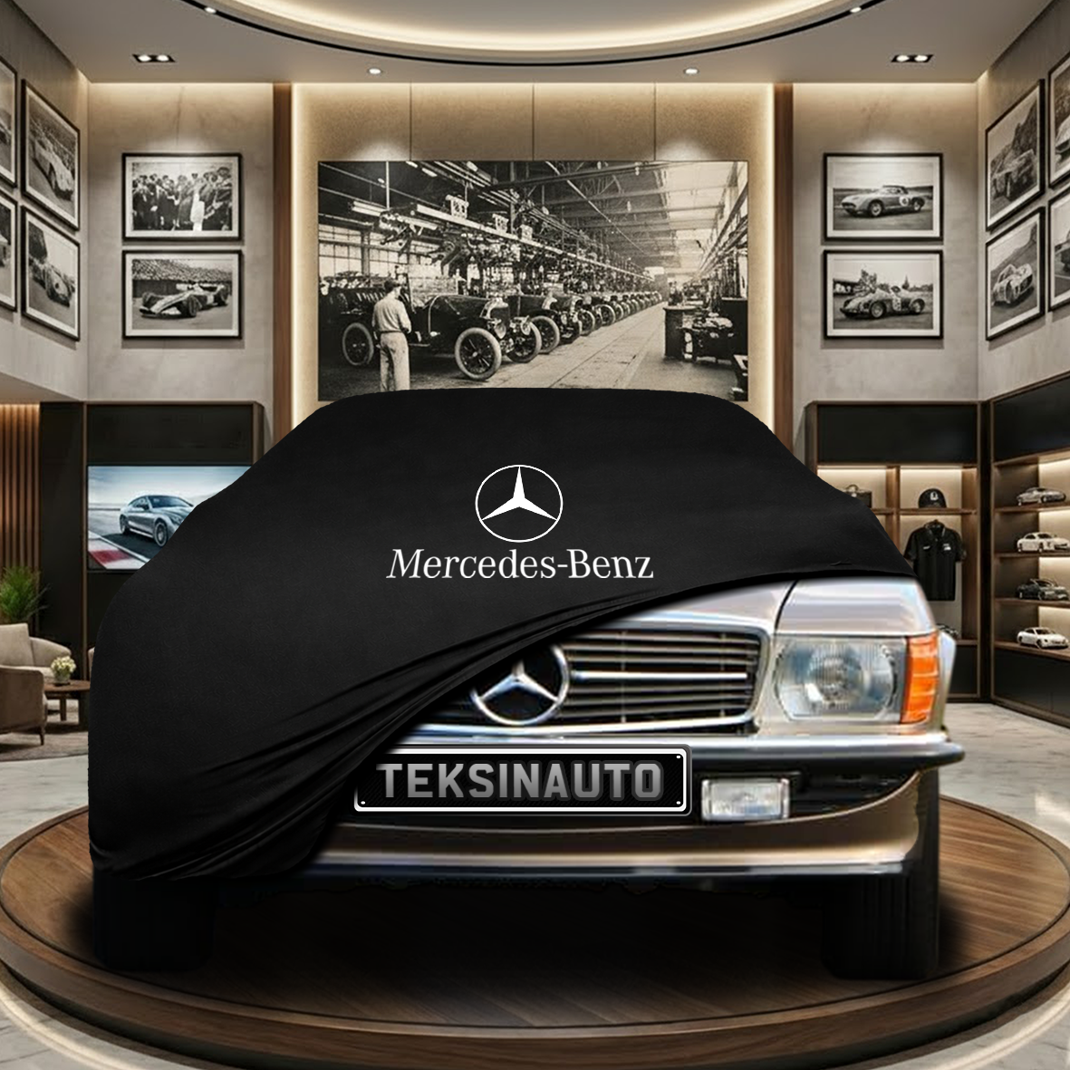 MERCEDES SL R107 1972-1989 Indoor Car Cover Custom Fit, Black, Gray, Blue, Red Color