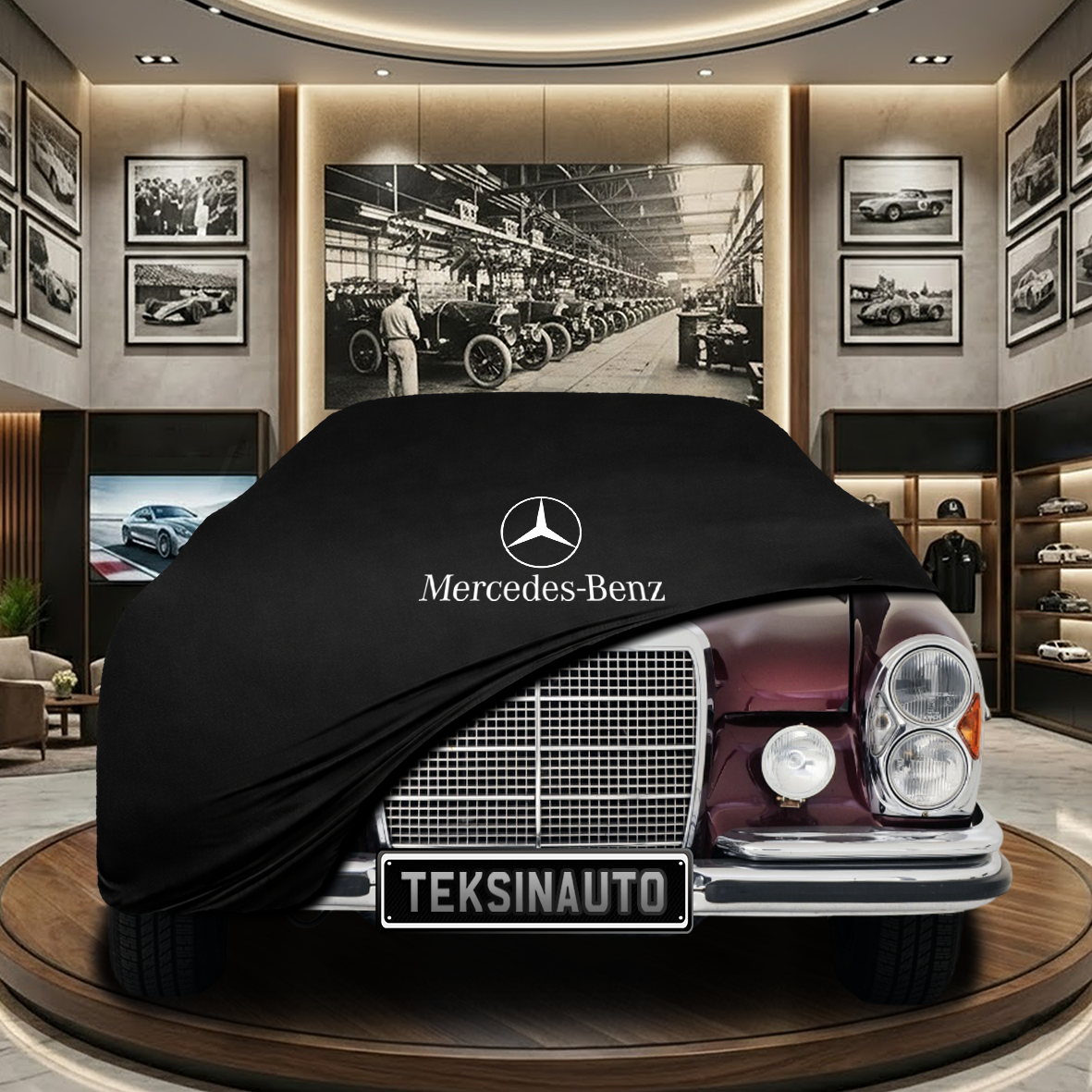 MERCEDES S W109 1965-1972 Indoor Car Cover Custom Fit, Black, Gray, Blue, Red Color